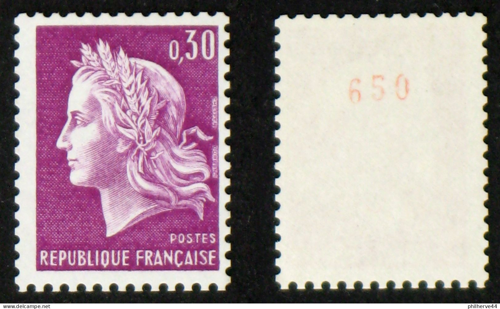 N° 1536b 30c Marianne De Cheffer Neuf N** N° Rouge Cote 15€ - 1967-1970 Marianne Of Cheffer