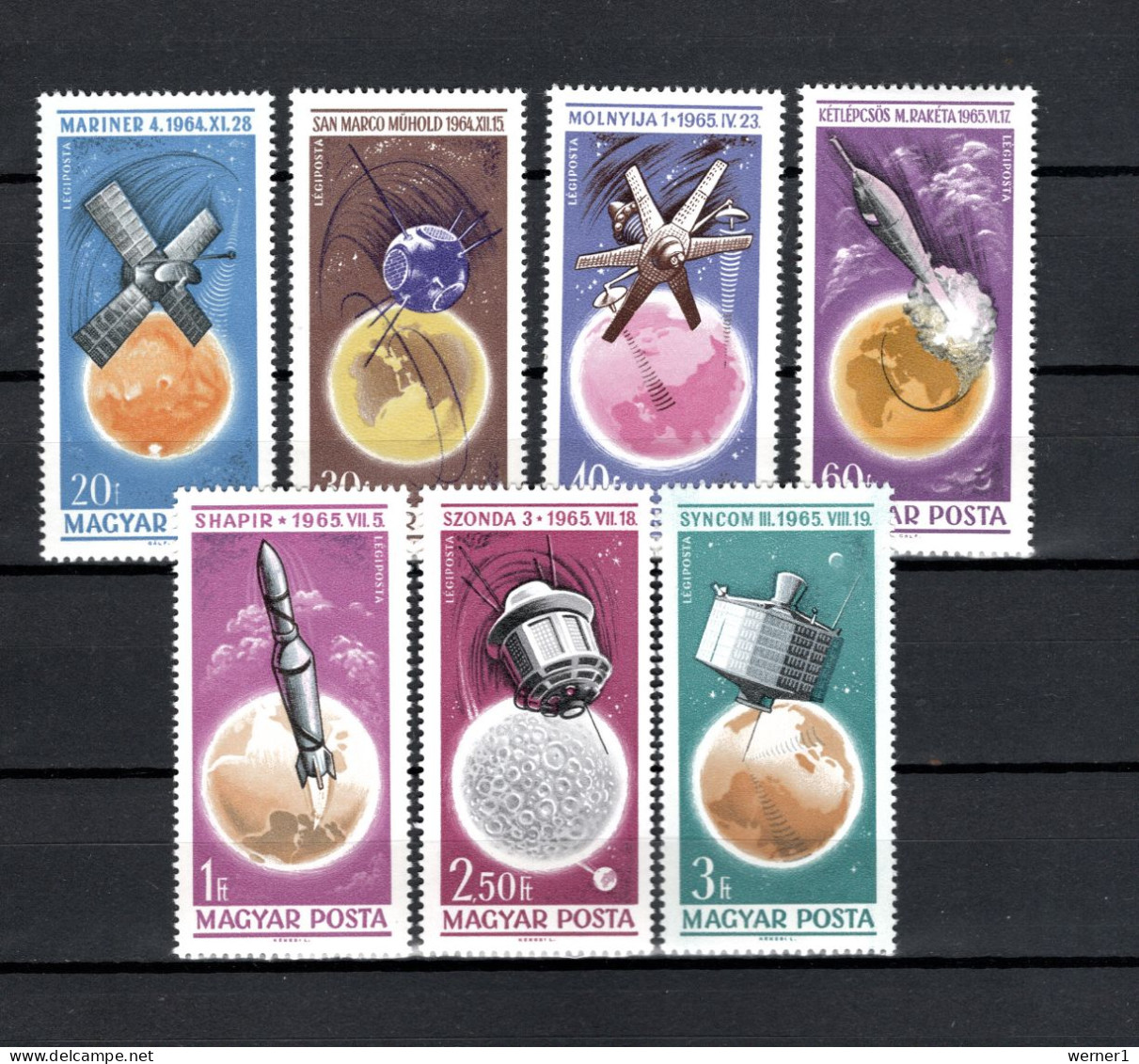 Hungary 1965 Space Research Set Of 7 MNH - Europa