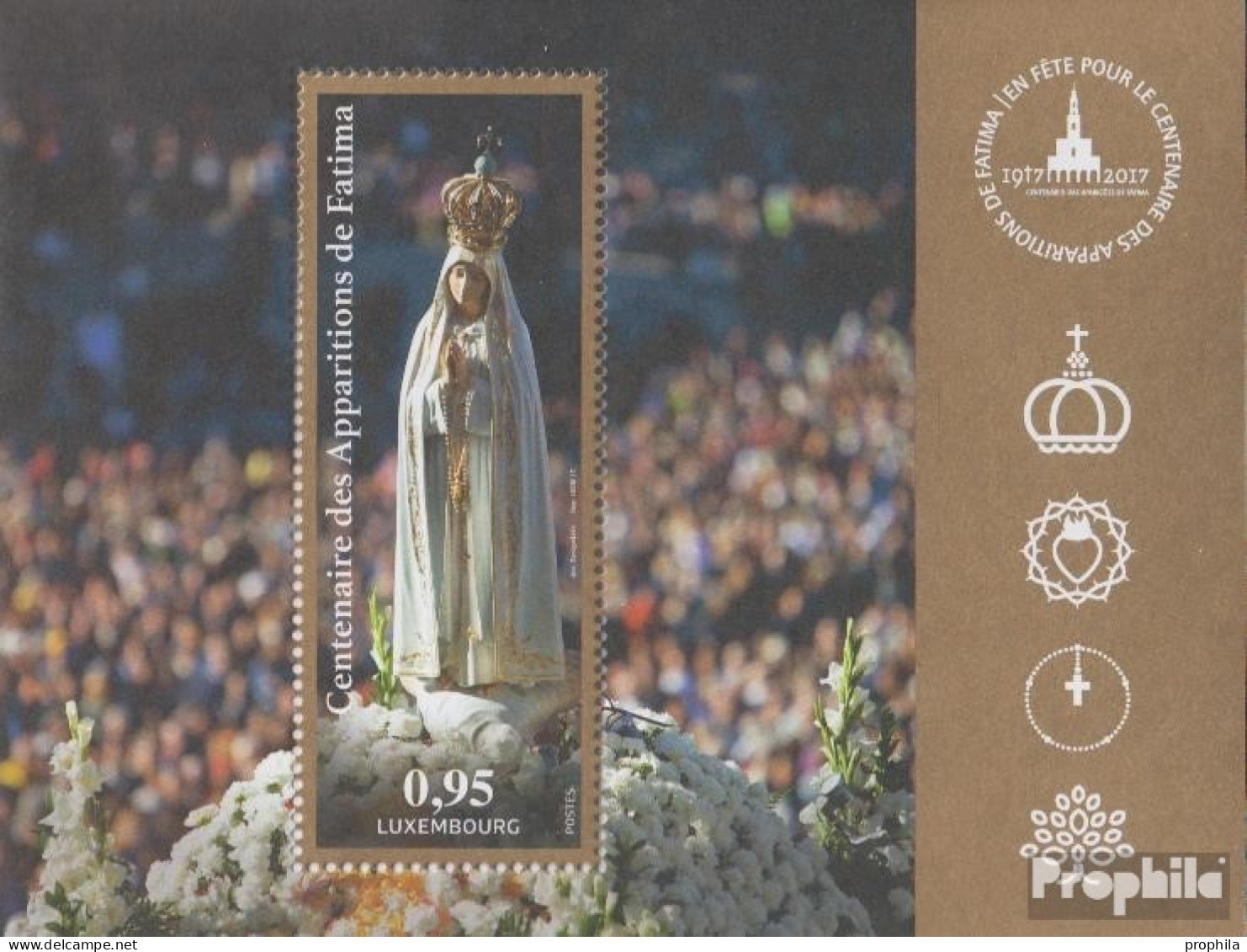 Luxemburg Block37 (kompl.Ausg.) Postfrisch 2017 Marienerscheinung Von Fatima - Unused Stamps