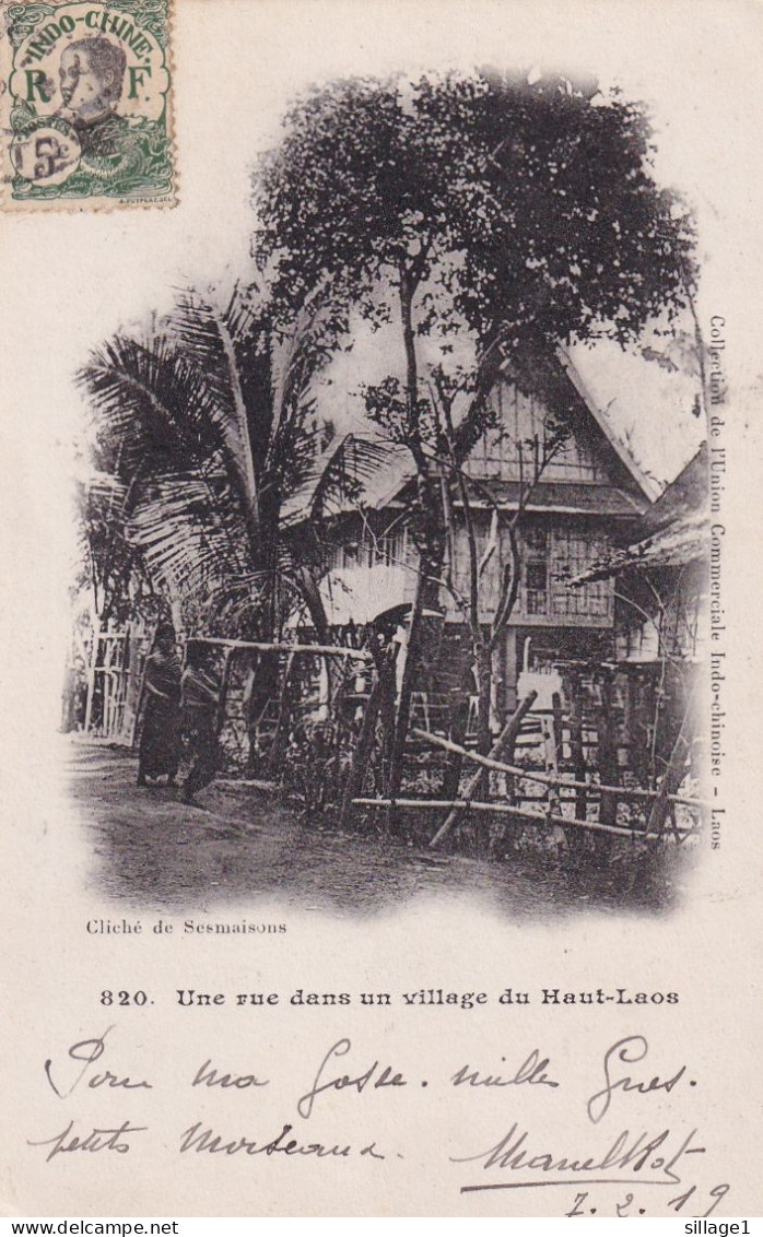 Une Rue Dans Un Village Du Haut-Laos - Cliché De Sesmaisons - Collection De L'Union Commerciale Indo-Chinoise - Laos - Laos