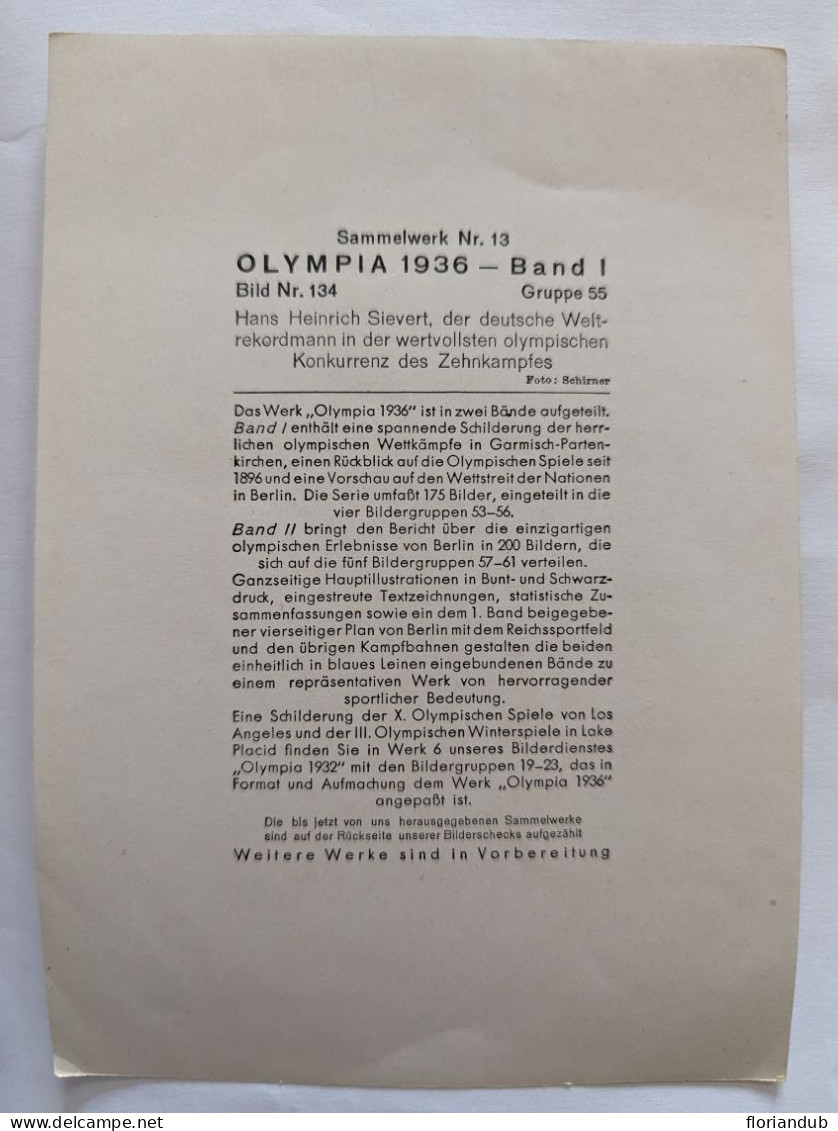 CP - Grand Format Sammelwerk 13 Olympia 1936 Bild 134 Gruppe 55 Lancer De Poids - Juegos Olímpicos