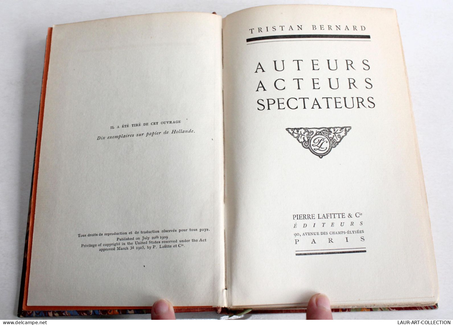 AUTEURS ACTEURS SPECTATEURS Par TRISTAN BERNARD 1909 PIERRE LAFITTE EDITEURS / ANCIEN LIVRE XXe SIECLE (1803.230) - 1901-1940