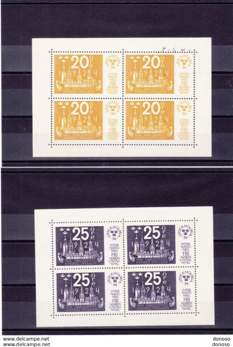 SUEDE 1974 STOCKHOLMIA 74 Yvert BF 2-5, Michel Bl 2-5 NEUF** MNH Cote Yv: 12 Euros - Unused Stamps