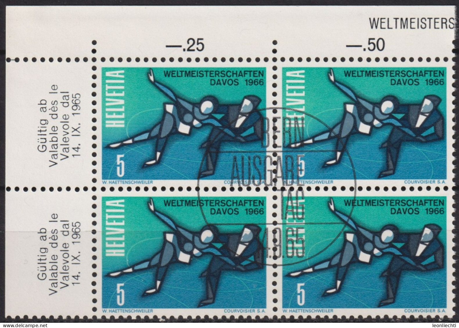 1965 Schweiz ° Mi:CH 822, Yt:CH 755, Zum:CH 438, Eiskunstlauf WM ( ° Bern ET ) - Used Stamps