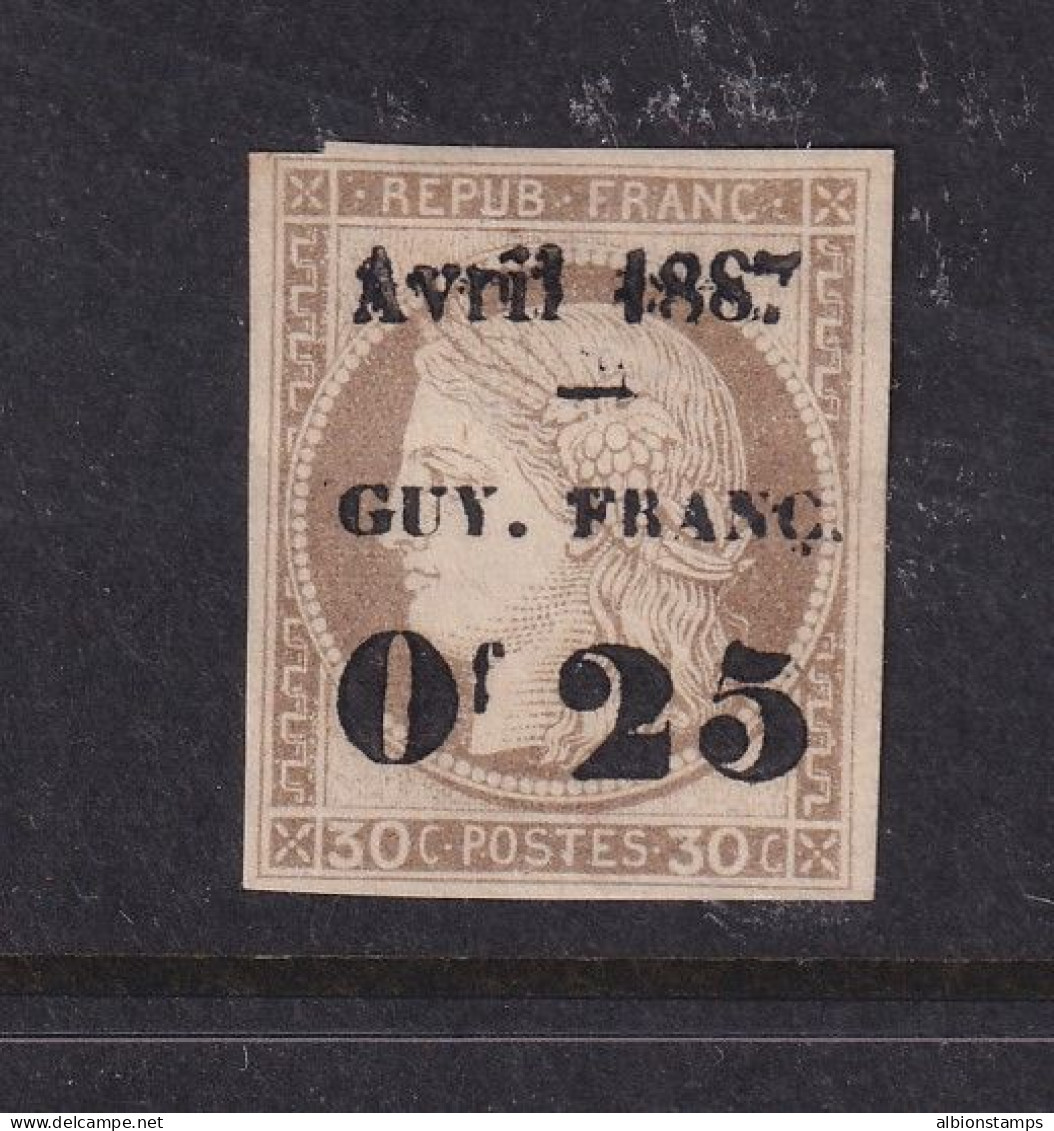 French Guiana, Scott 7 (Yvert 5), MNG (no Gum) - Unused Stamps