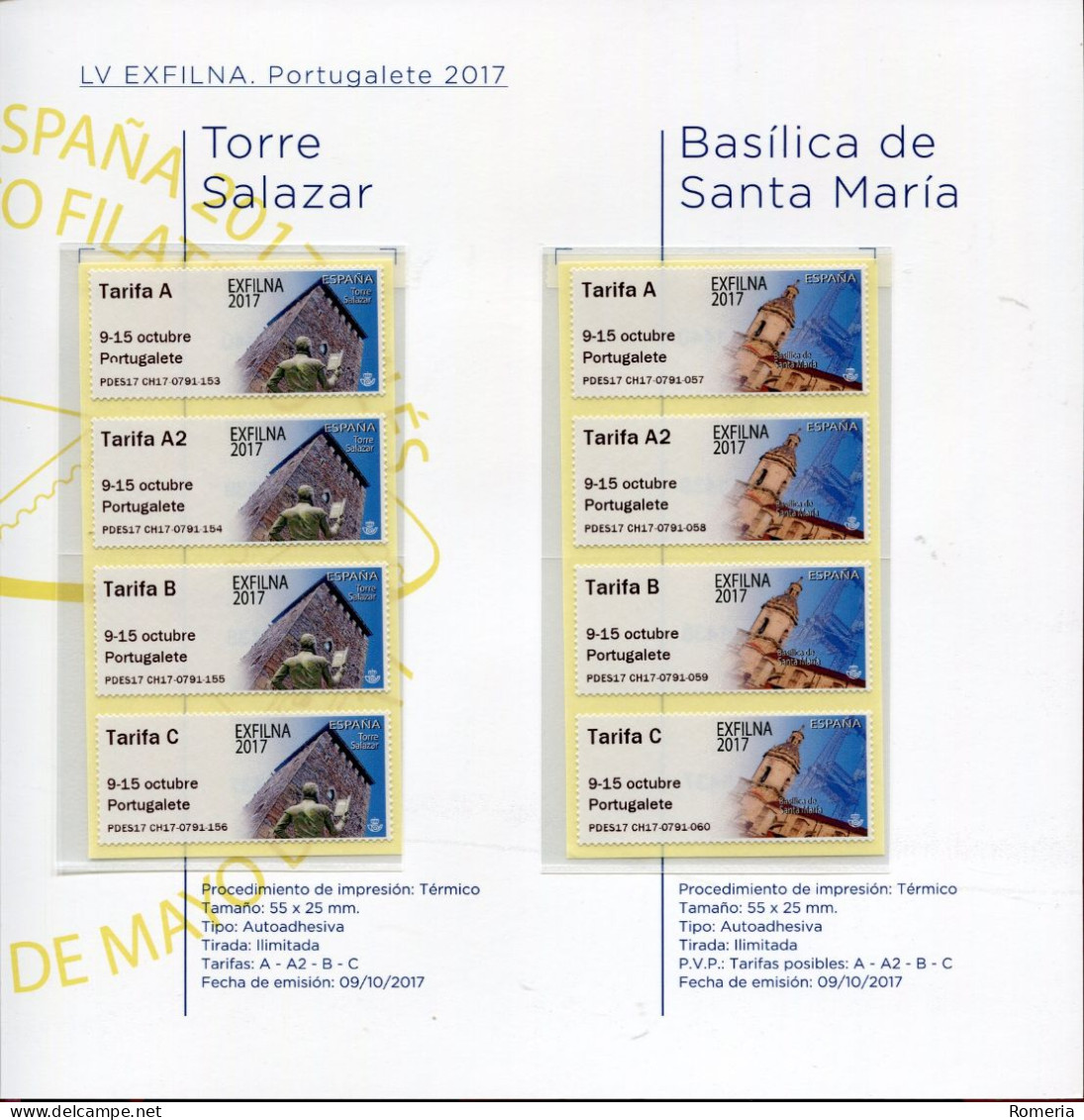 Espagne - 2017 - Les 8 émissions de l'année 2017 en livret de présentation