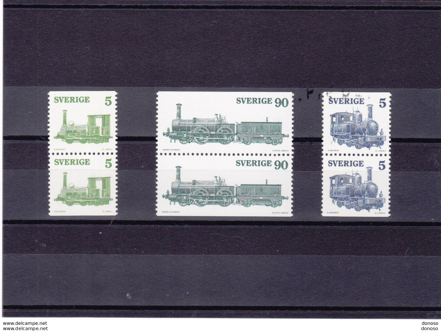 SUEDE 1975 TRAINS Yvert 892a-894a, Michel 918-920 NEUF** MNH Cote 2,60 Euros - Unused Stamps