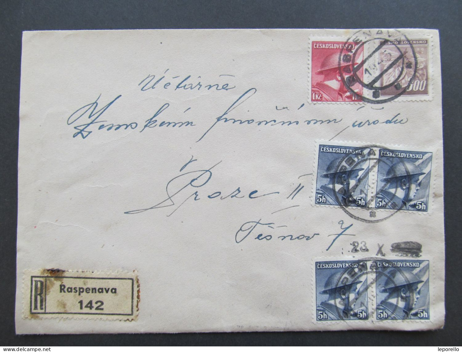 BRIEF Raspenava - Praha 1945 Provisorium  /// P8508 - Cartas & Documentos