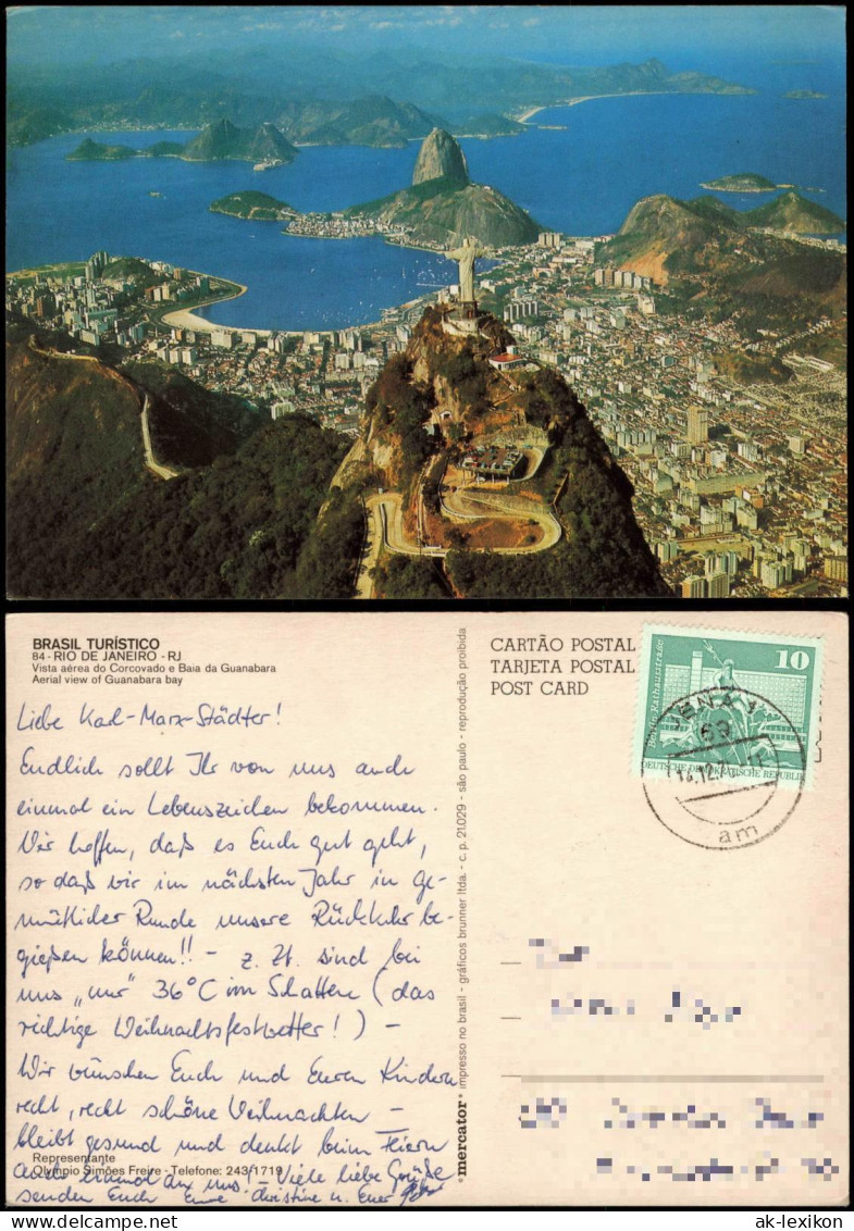 Postcard Rio De Janeiro Panorama-Ansicht Vom Flugzeug Aus 1975 - Rio De Janeiro