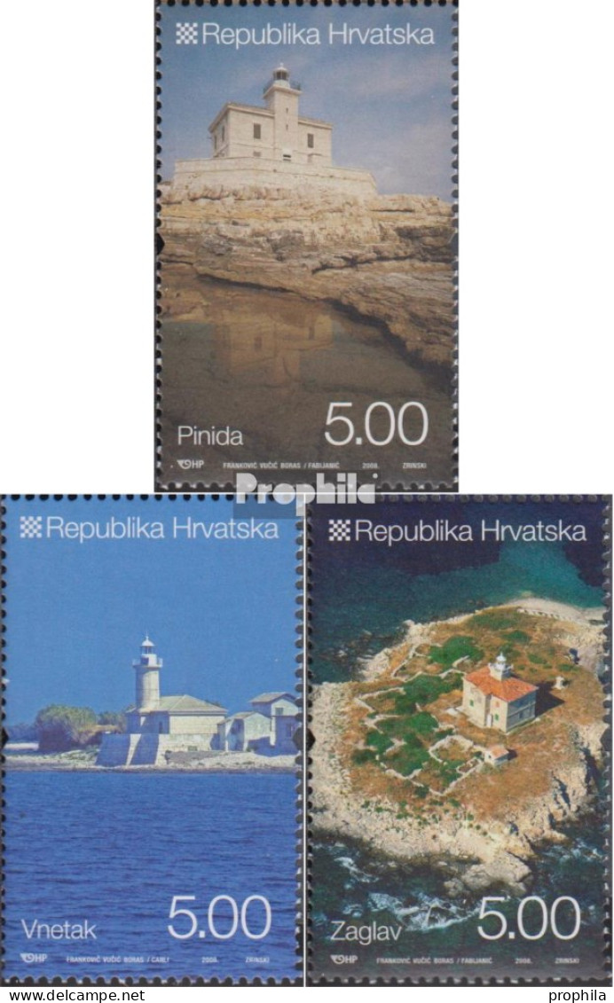 Kroatien 868-870 (kompl.Ausg.) Postfrisch 2008 Leuchttürme - Croazia