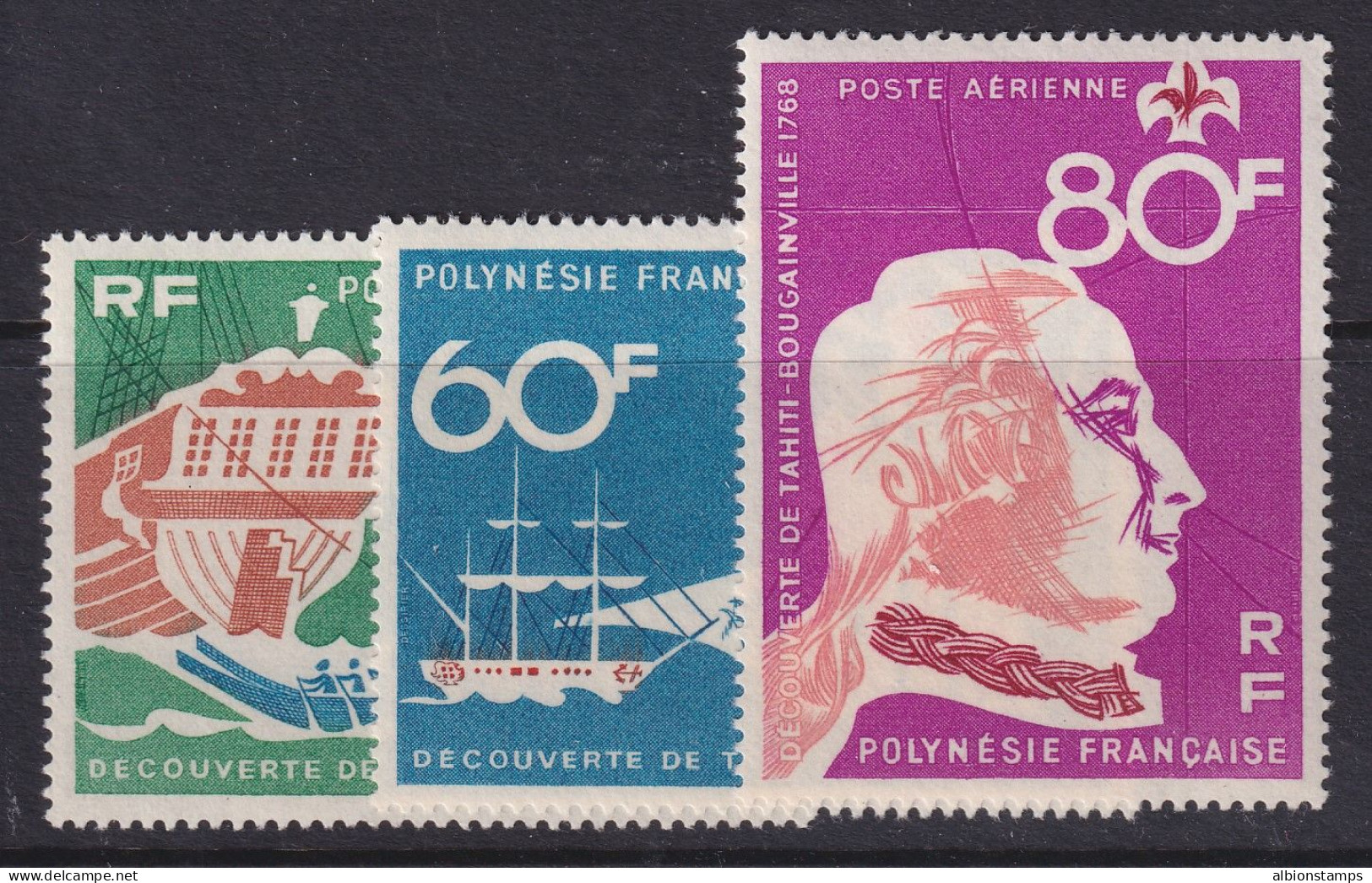 French Polynesia, Scott C45-C47, MLH - Poste Aérienne