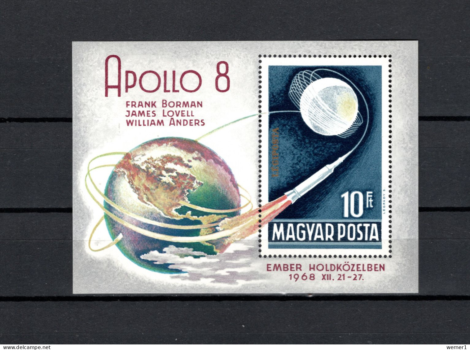 Hungary 1969 Space, Apollo 8 S/s MNH - Europa