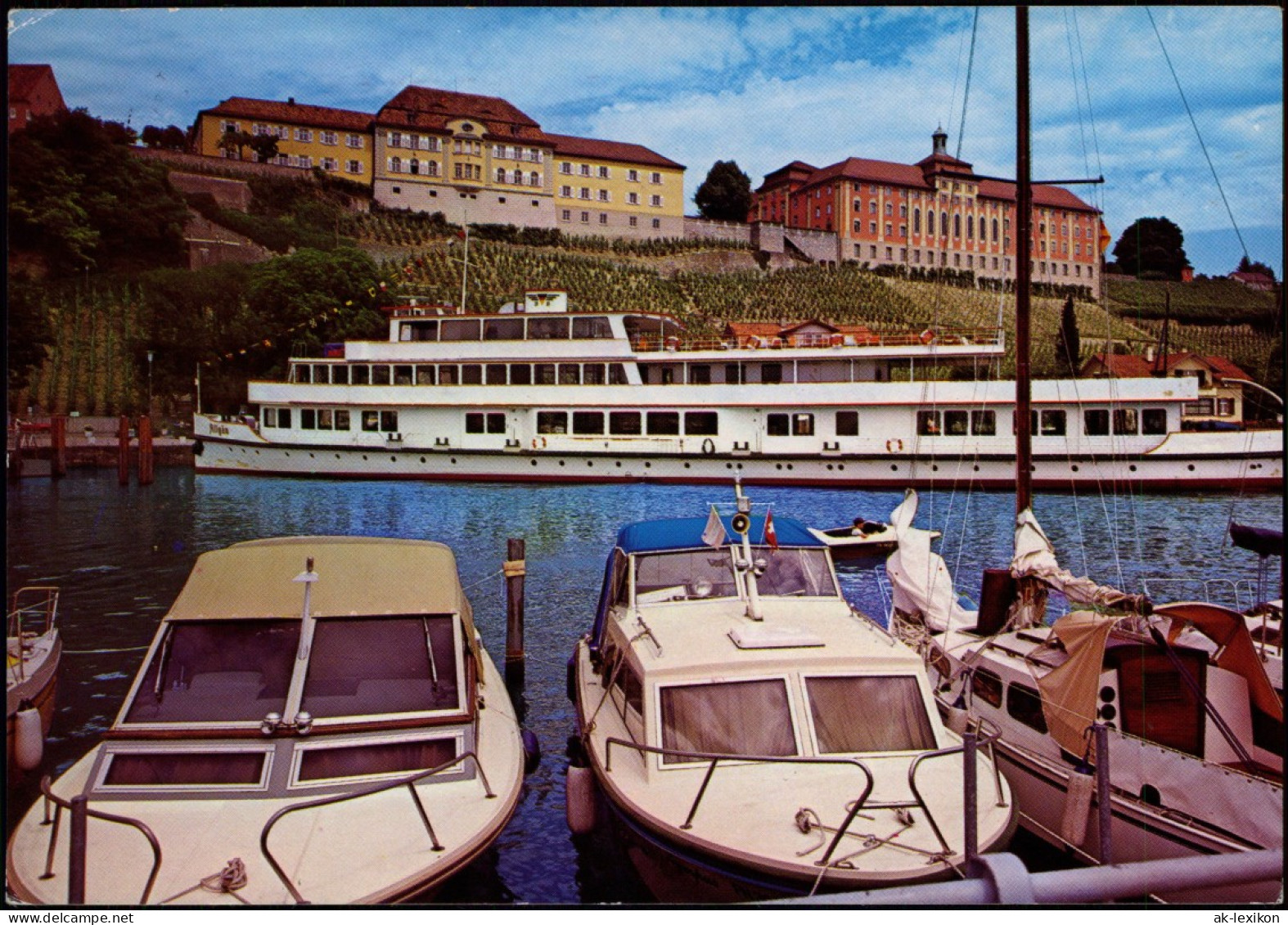 Ansichtskarte Meersburg Hafen Motorschiff Allgäu 1983 - Meersburg