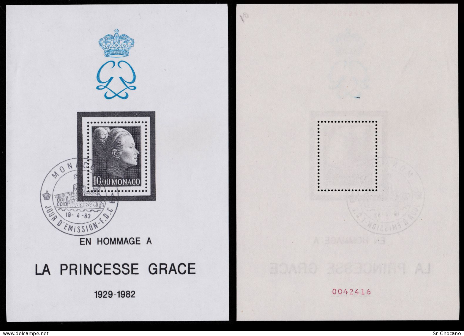 MONACO.1983.10fr Black.Princess Grace. Scott 1363 .Used - Used Stamps