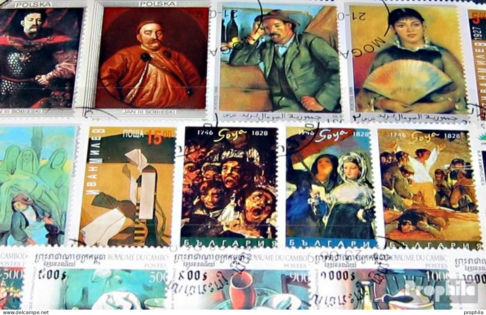 Motive Briefmarken-200 Verschiedene Gemälde Marken - Gemälde