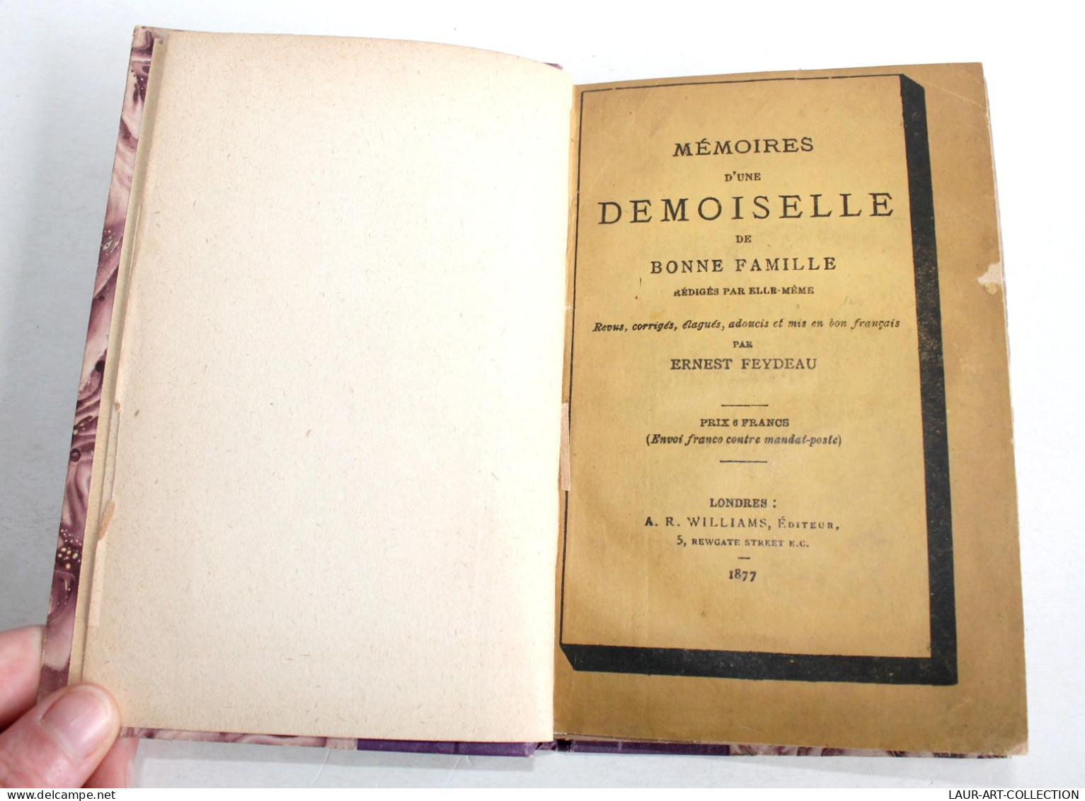 RARE EDITION PIRATE! MEMOIRES D'UNE DEMOISELLE DE BONNE FAMILLE, FEYDEAU 1877 / ANCIEN LIVRE XIXe SIECLE (1803.238) - 1801-1900