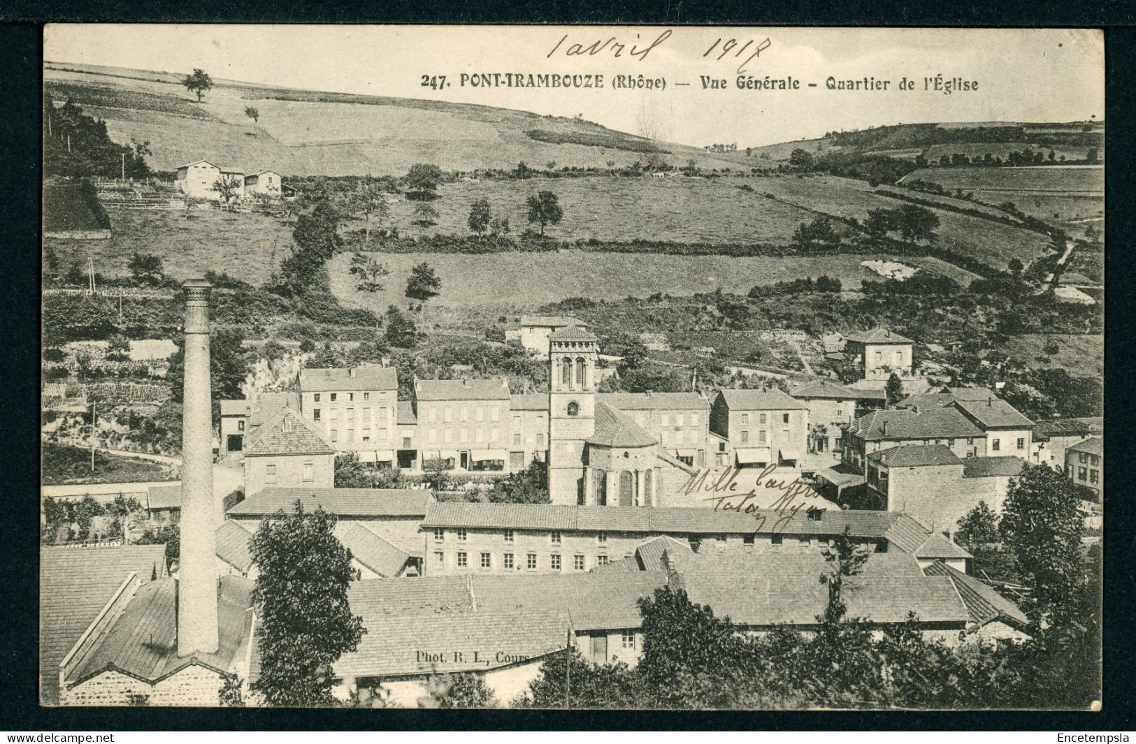 CPA - Carte Postale - France - Pont Trambouze - Vue Générale - Quartier De L'Eglise (CP24687) - Cours-la-Ville