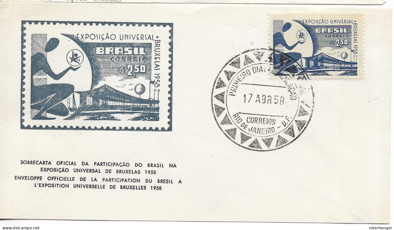 Brazil Bruxelles Brussels Expo FDC Letter And Card 1958 - FDC