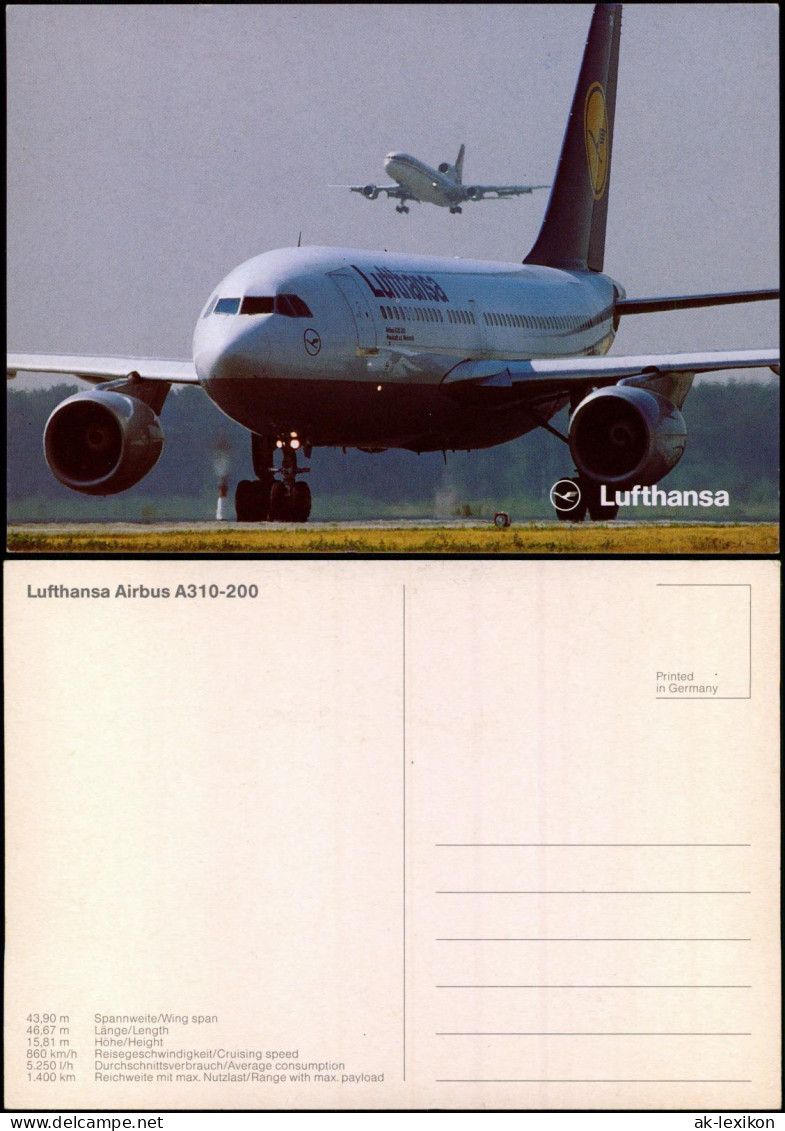 Ansichtskarte  Flugzeug Airplane Avion Lufthansa Airbus A310-200 1993 - 1946-....: Era Moderna