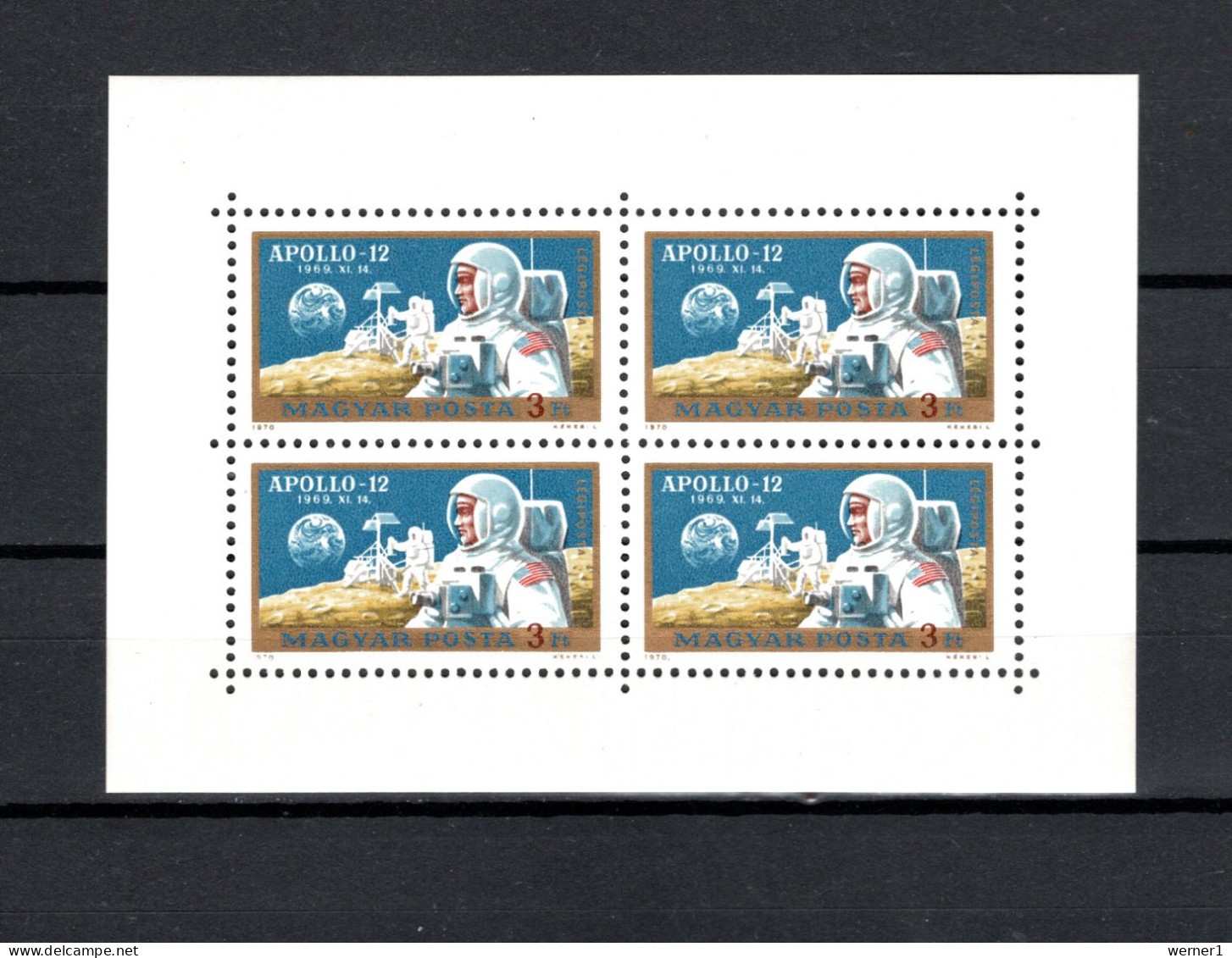 Hungary 1970 Space, Apollo 12, Sheetlet MNH - Europe