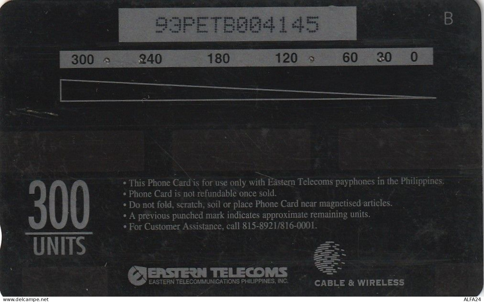 PHONE CARD FILIPPINE EASTERN TIR-3000 (E83.19.7 - Philippinen