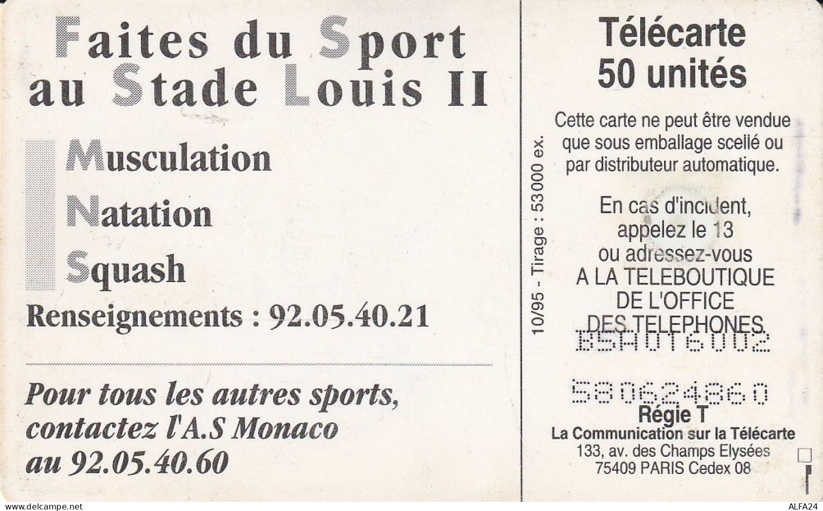 PHONE CARD MONACO  (E83.13.6 - Monace