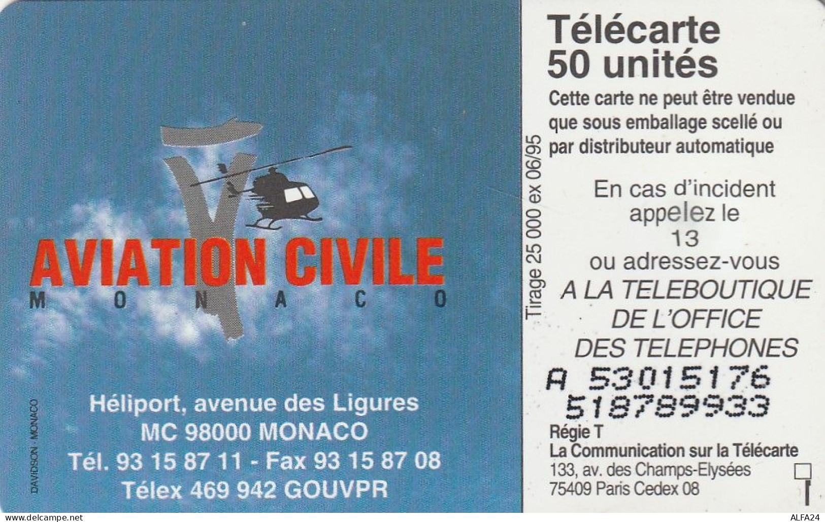 PHONE CARD MONACO  (E83.10.7 - Mónaco