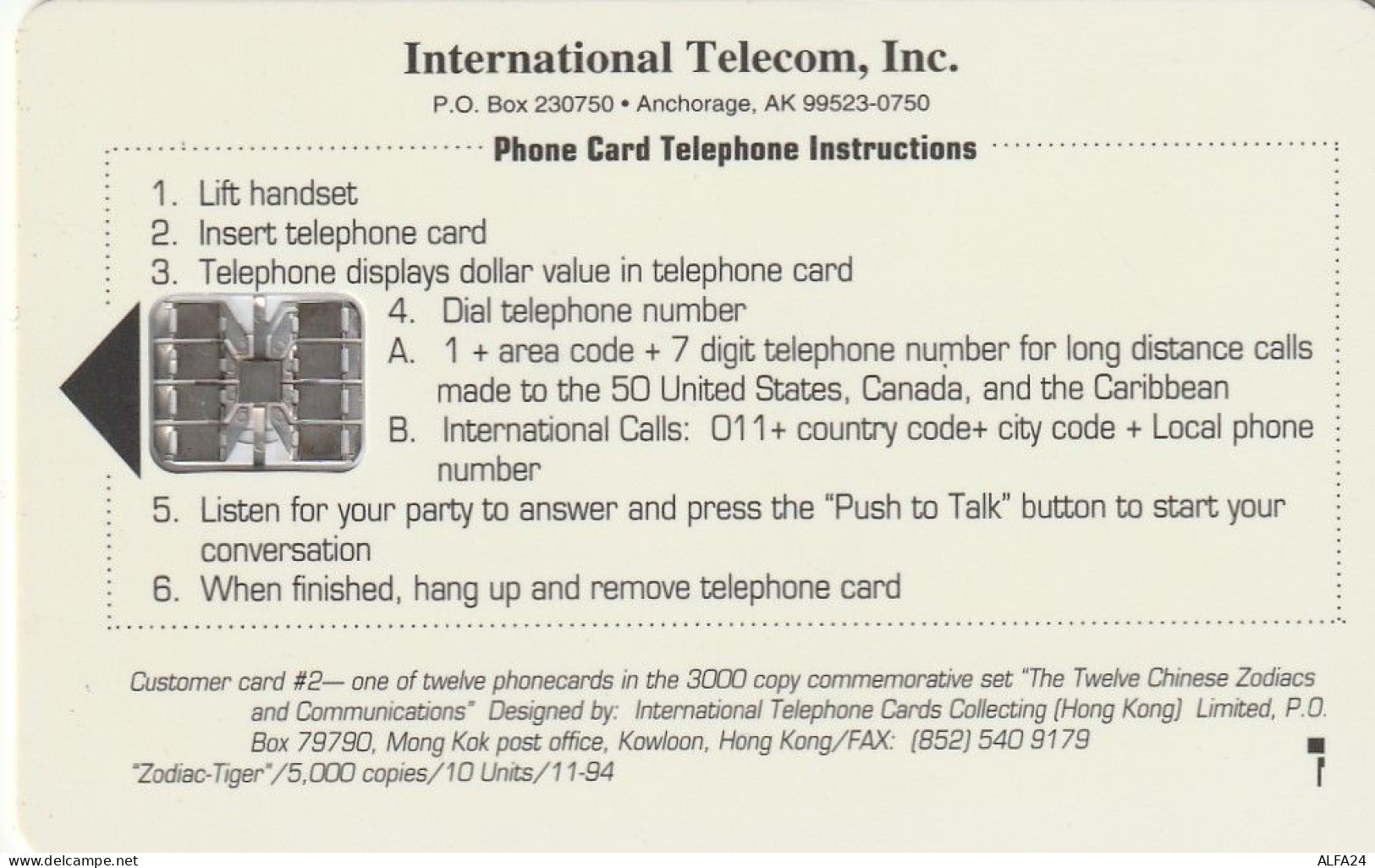 PHONE CARD STATI UNITI  ALASKA CHIP (E80.6.6 - Eurostar, Cardlink & Railcall