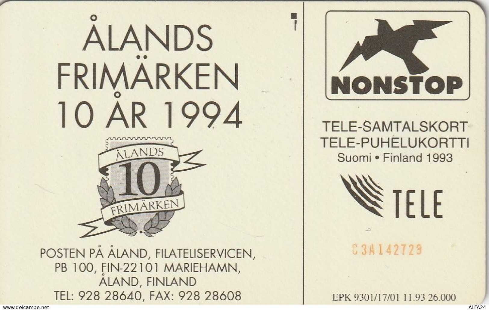 PHONE CARD ALAND TIR 26000 (E78.14.6 - Aland