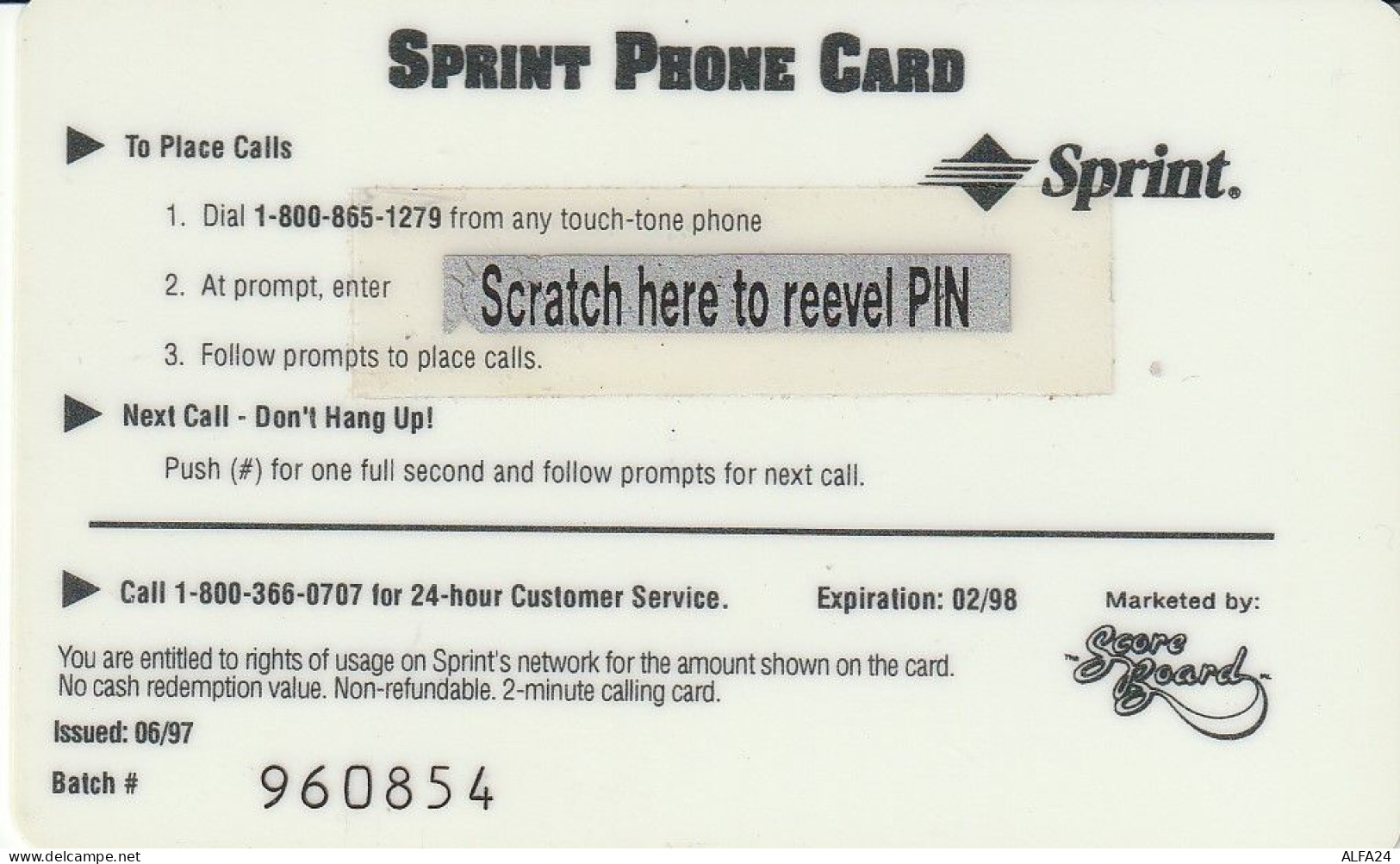 PREPAID PHONE CARD USA SPRINT (E77.39.4 - Sprint