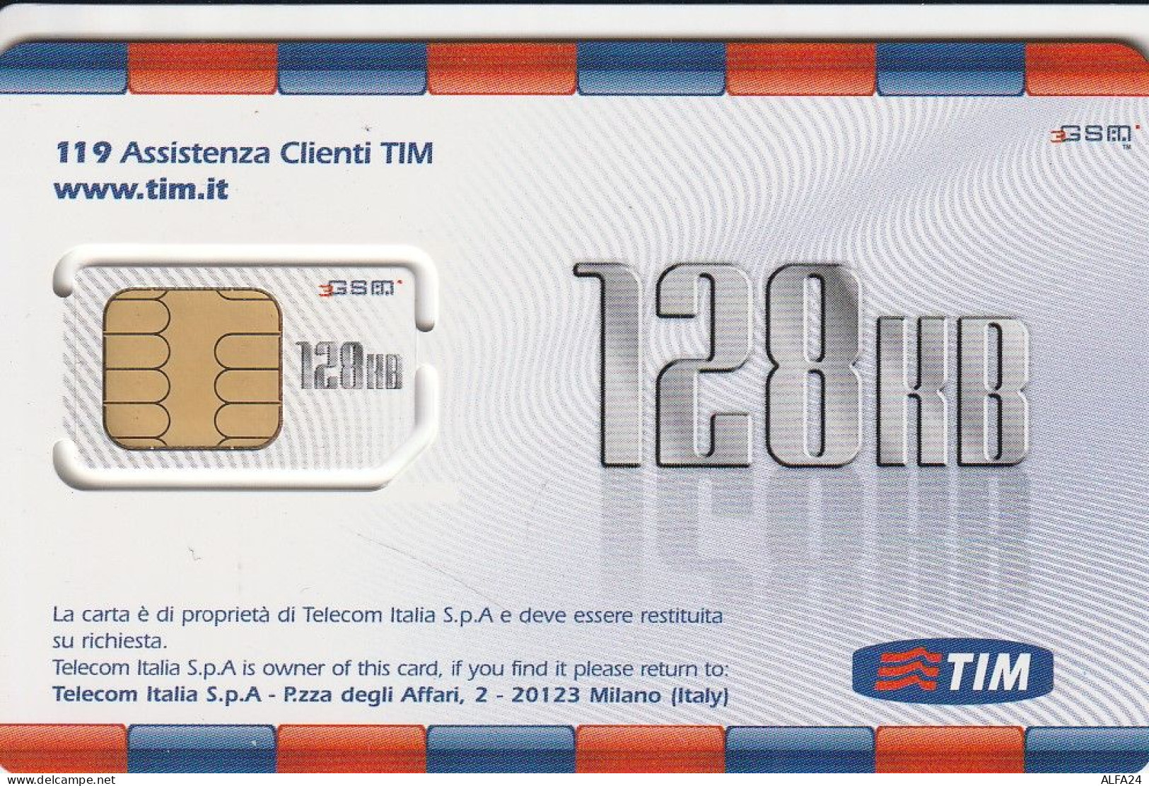 SIM GSM TIM   (E77.22.5 - [2] Handy-, Prepaid- Und Aufladkarten