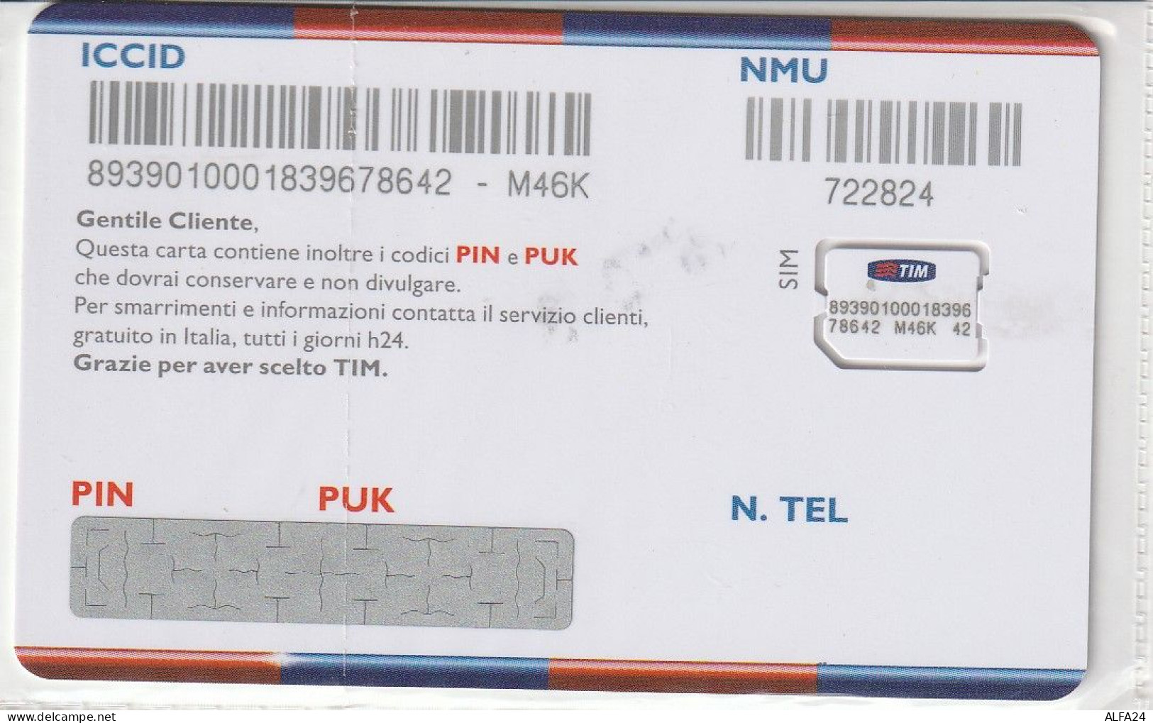 SIM GSM TIM   (E77.22.7 - Schede GSM, Prepagate & Ricariche