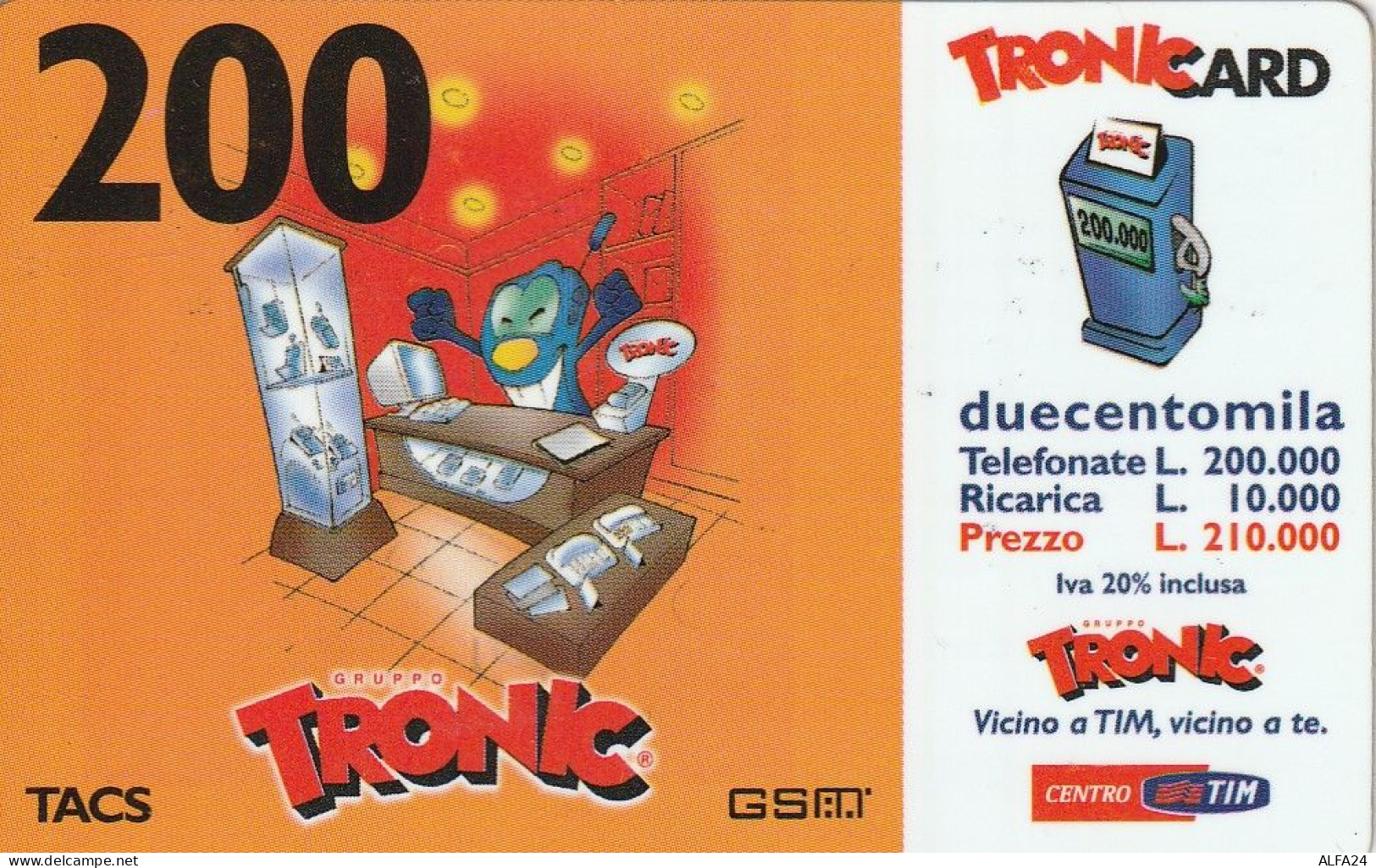RICARICA TIM TRONY CARD 200  (E77.6.7 - Schede GSM, Prepagate & Ricariche