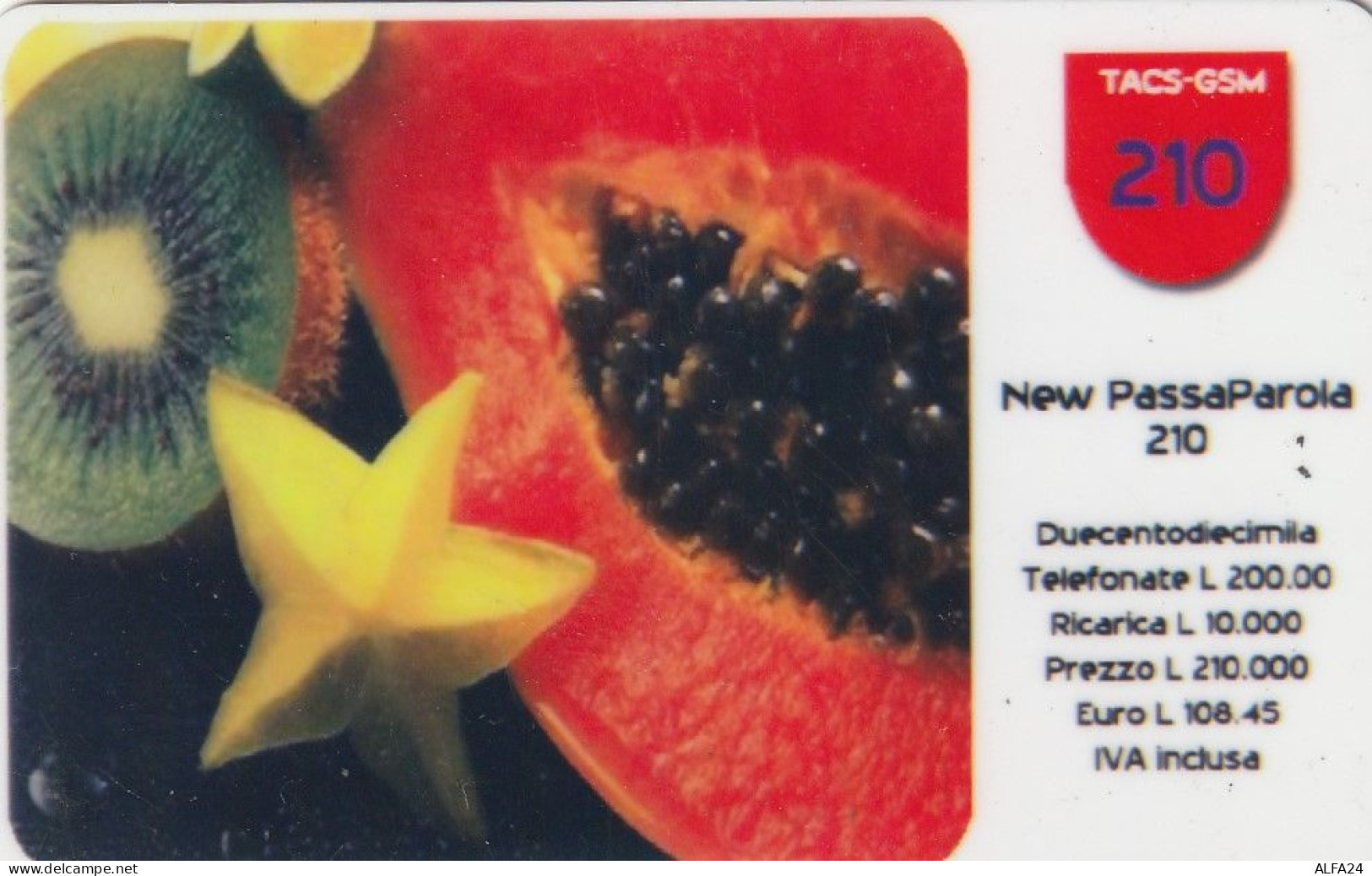 RICARICA TIM 210 FRUTTA  (USP41.4 - [2] Sim Cards, Prepaid & Refills