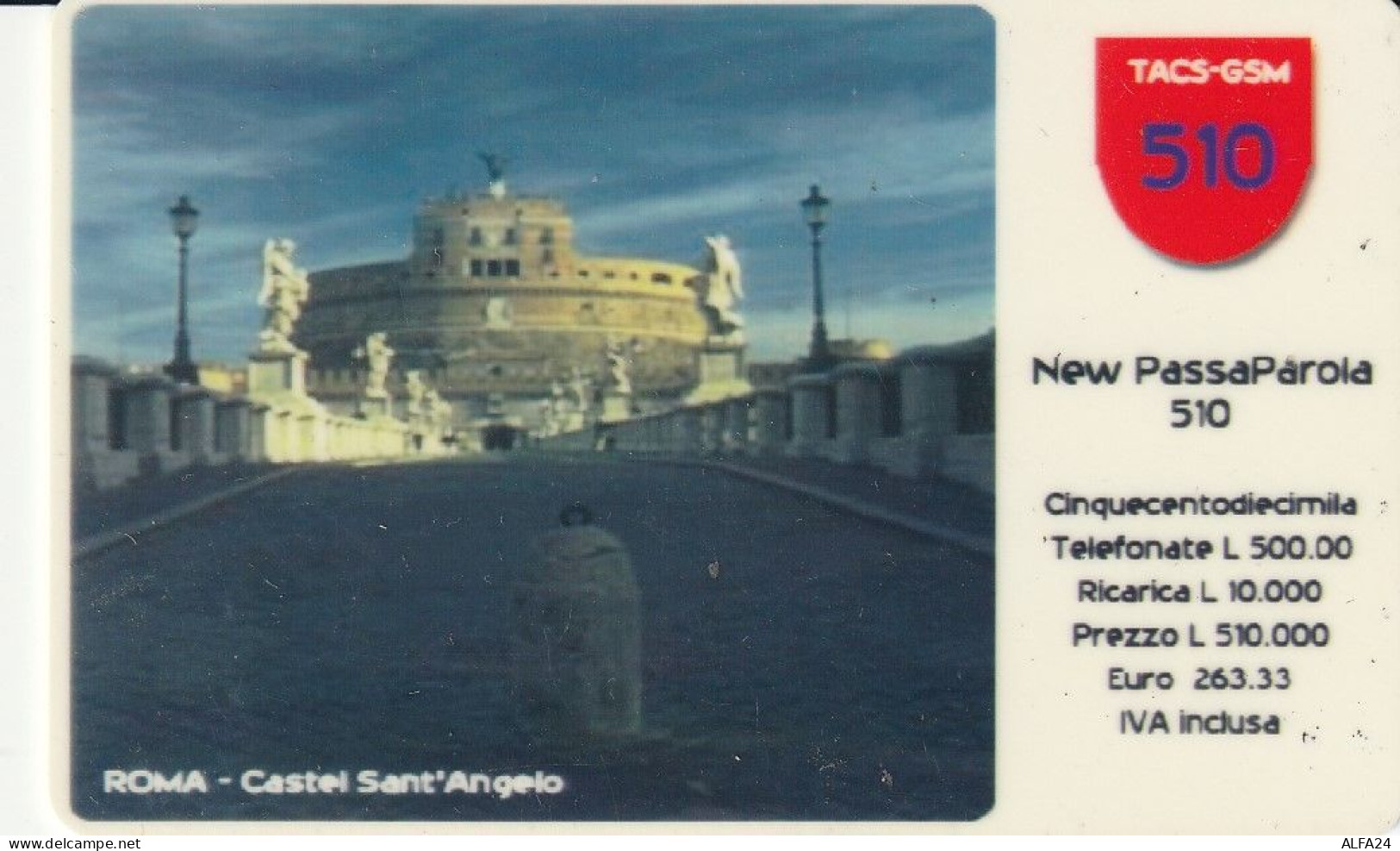 RICARICA TIM 510 CASTEL SANT'ANGELO  (USP40.4 - [2] Sim Cards, Prepaid & Refills