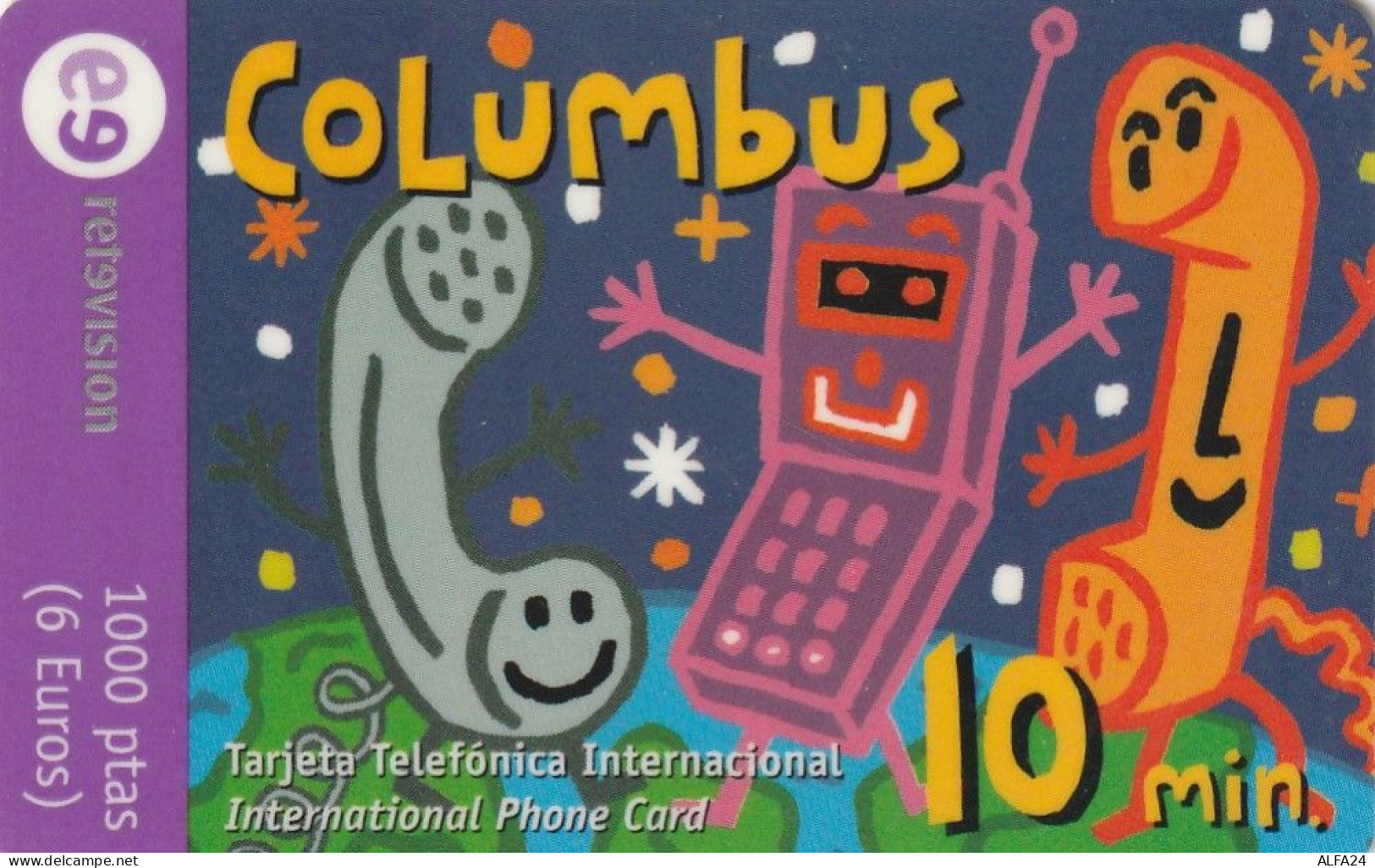 PREPAID PHONE CARD SPAGNA TELECOM COLUMBUS 10 M (USP27.8 - Sonstige & Ohne Zuordnung