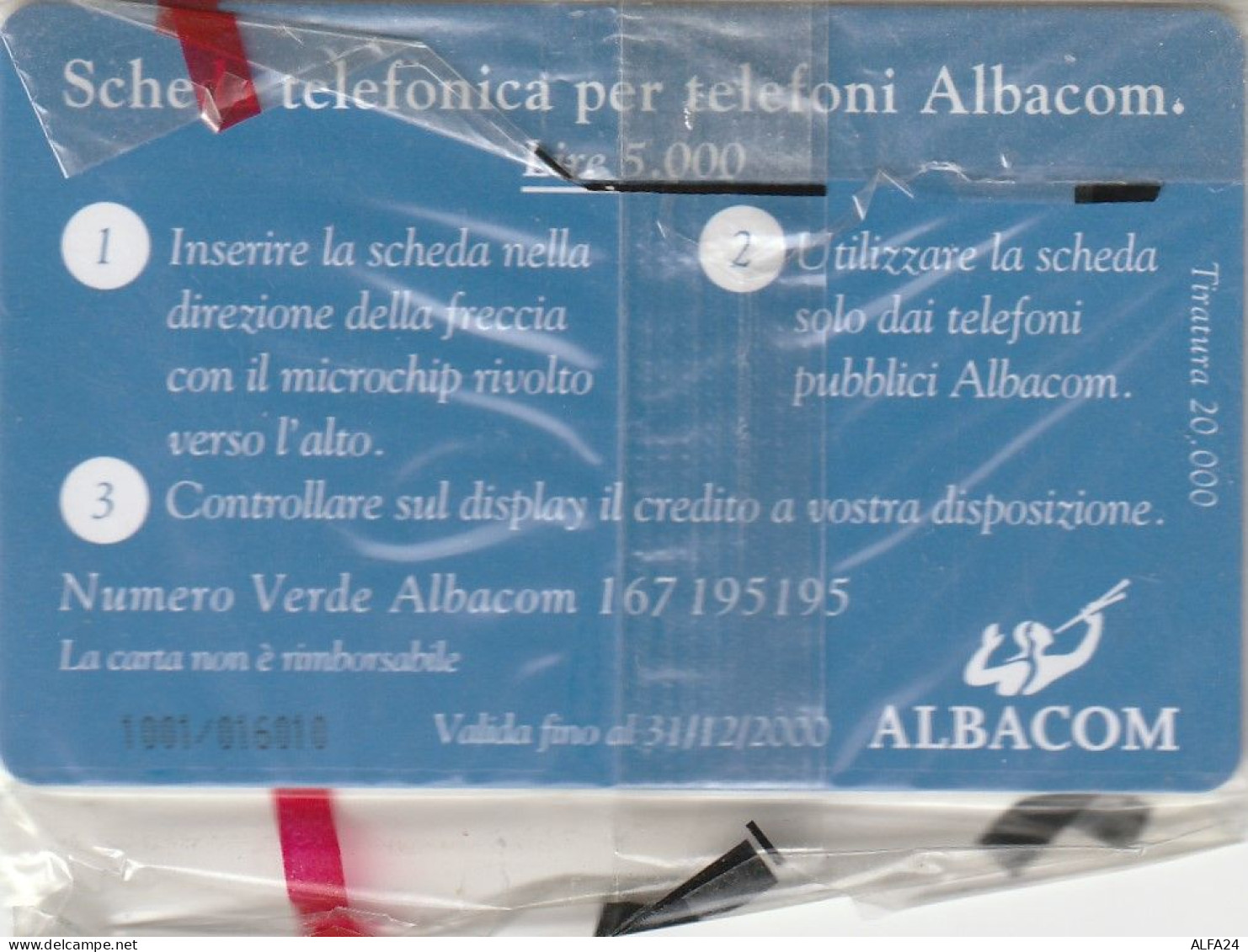 PREPAID PHONE CARD ITALIA ALBACOM 3 LEONI NUOVA BLISTER (USP24.1 - [2] Sim Cards, Prepaid & Refills