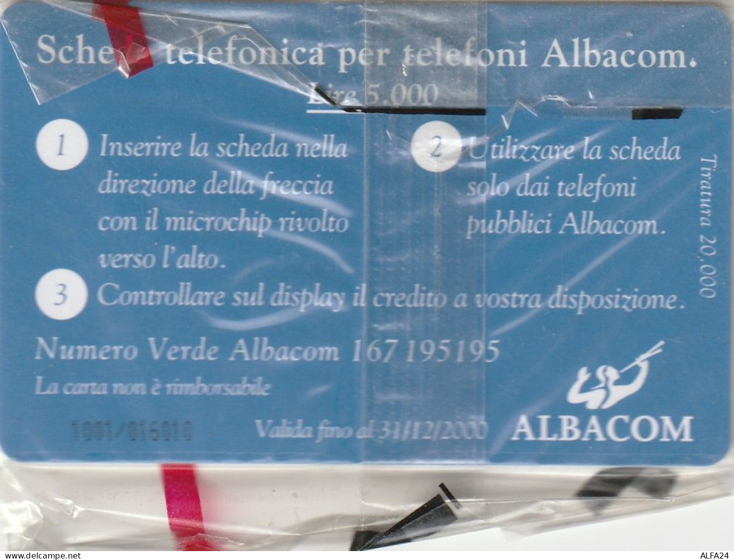 PREPAID PHONE CARD ITALIA ALBACOM 3 LEONI NUOVA BLISTER (USP24.1 - Cartes GSM Prépayées & Recharges