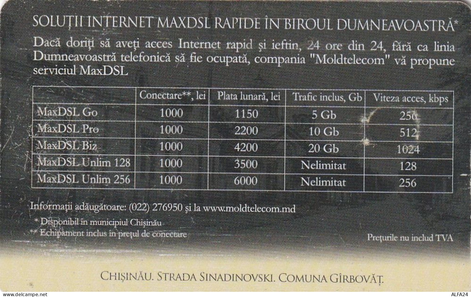PHONE CARD MOLDAVIA Not Perfect (E76.22.7 - Moldavia