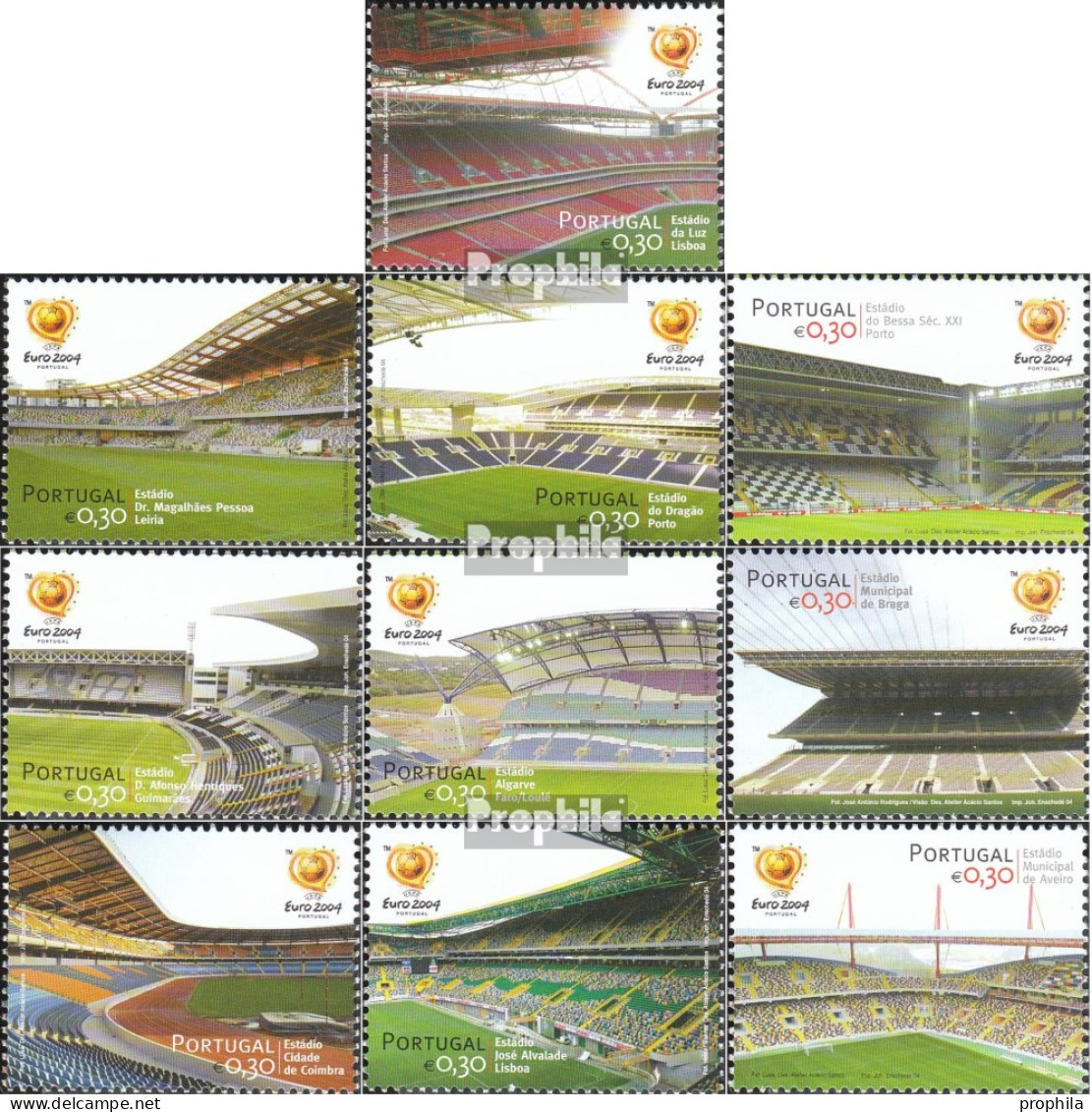 Portugal 2806-2815 (kompl.Ausg.) Postfrisch 2004 EM-Stadien - Unused Stamps