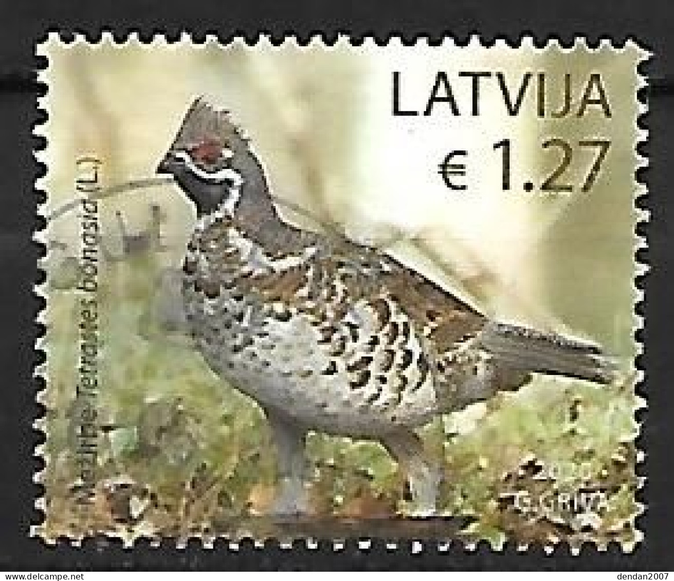 Latvia - Used 2020 :  Hazel Grouse  -  Tetrastes Bonasia - Hoendervogels & Fazanten