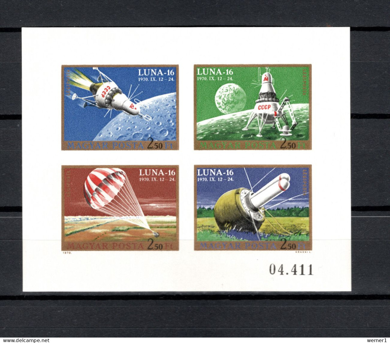 Hungary 1971 Space, Luna 16 Sheetlet Imperf. MNH -scarce- - Europa