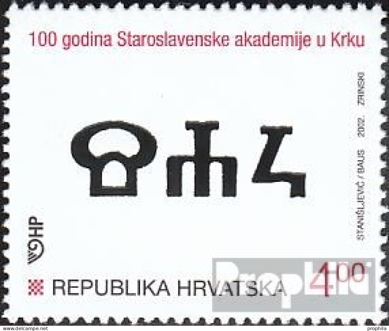 Kroatien 624 (kompl.Ausg.) Postfrisch 2002 Altslawische Akademie - Croazia