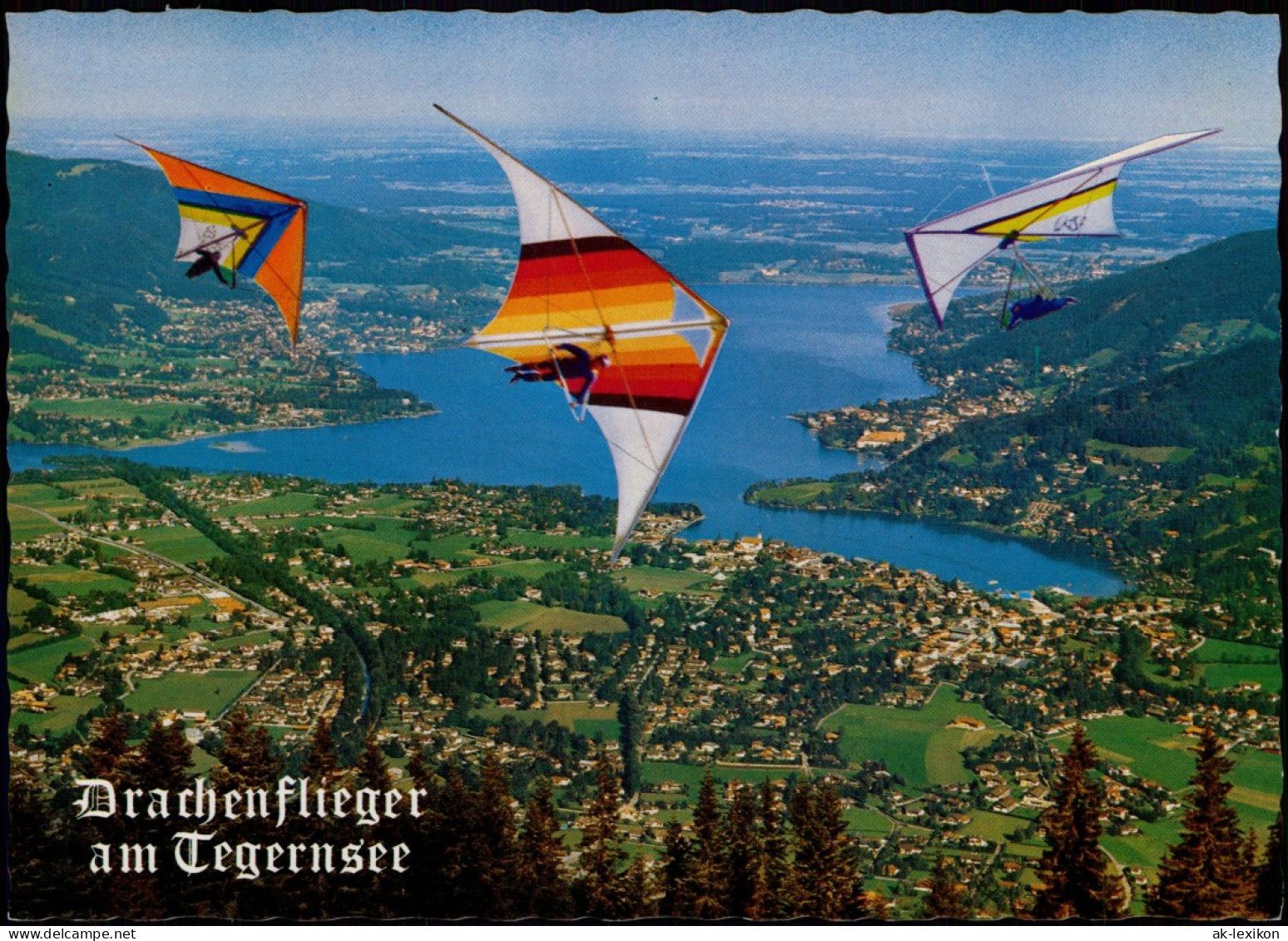 Ansichtskarte Tegernsee (Stadt) Luftbild Drachenflieger 1989 - Tegernsee