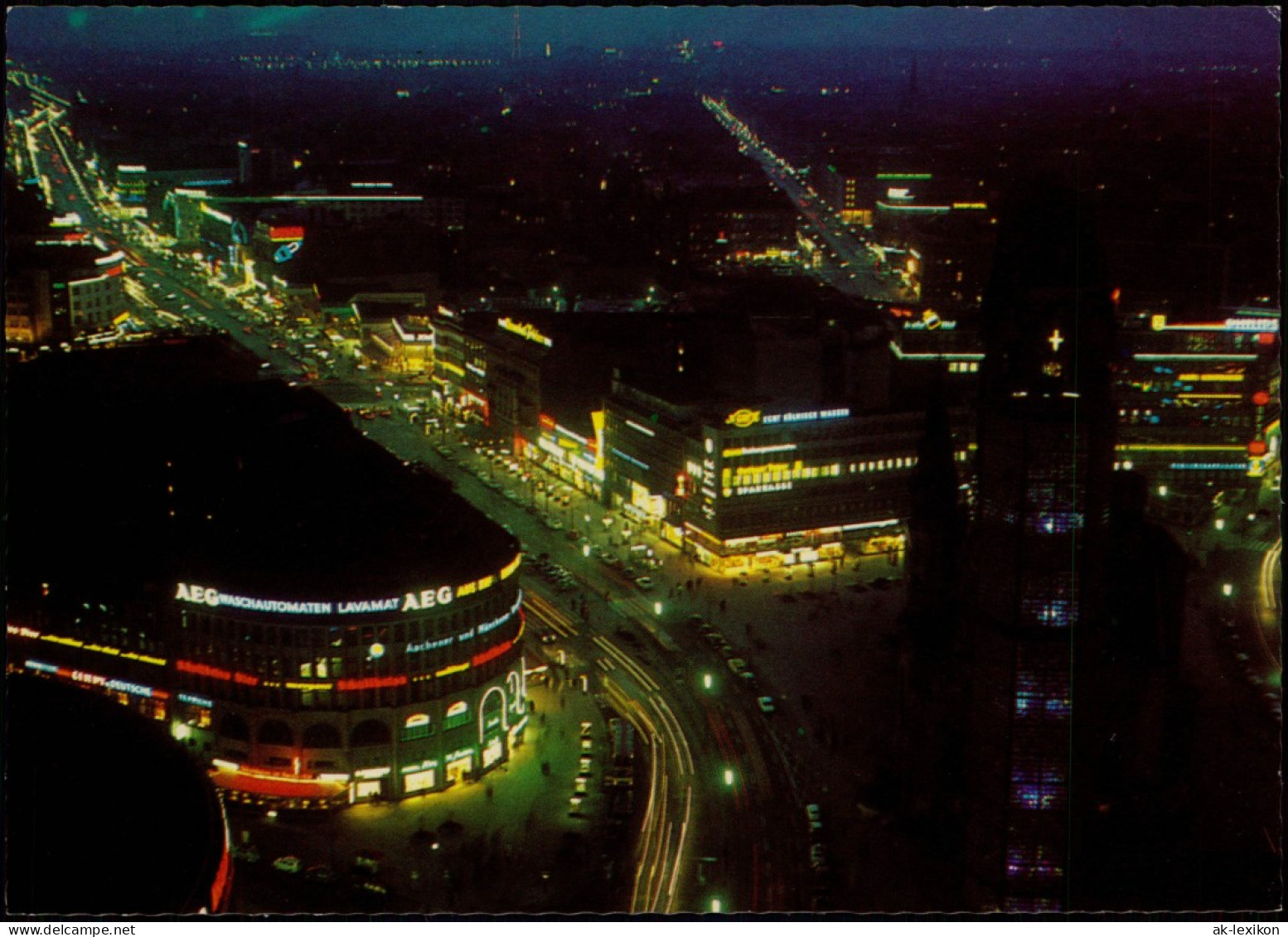 Ansichtskarte Charlottenburg-Berlin Kurfürstendamm Und City Bei Nacht 1987 - Charlottenburg