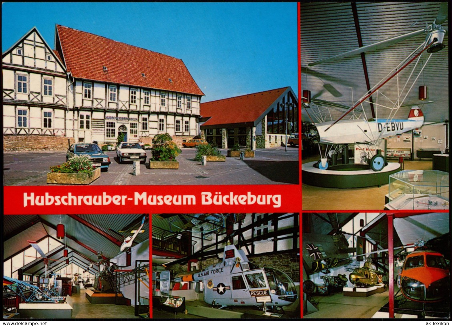 Ansichtskarte Bückeburg Hubschrauber-Museum - Mehrbild 1988 - Bückeburg