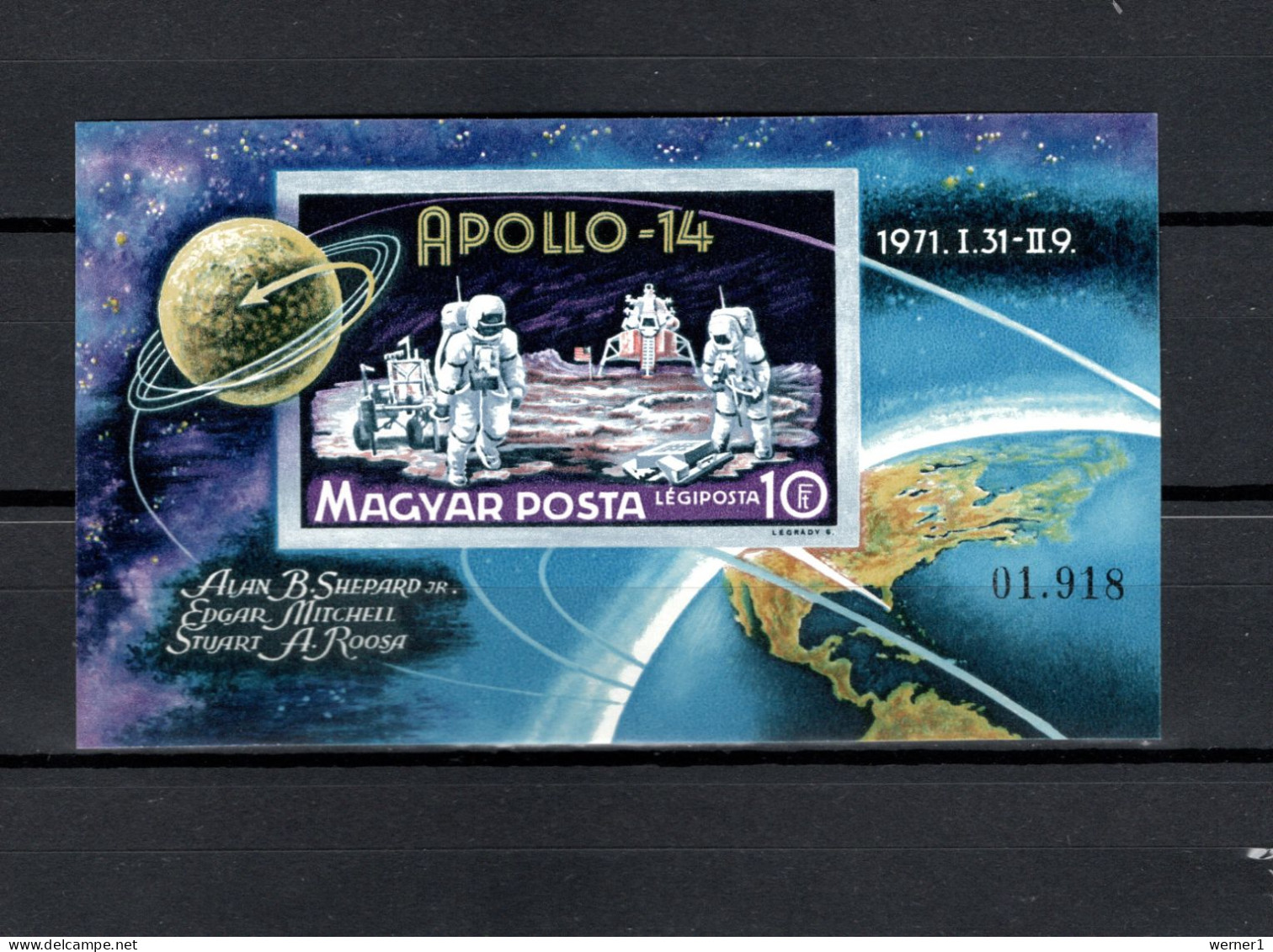 Hungary 1971 Space, Apollo 14 S/s Imperf. MNH -scarce- - Europe