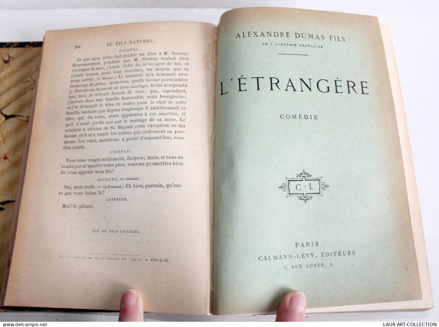 THEATRE RARE 3 COMEDIE XIXe Par DUMAS FILS NATUREL + L'ETRANGERE + PERE PRODIGUE, ANCIEN LIVRE XIXe SIECLE (1803.242) - Autori Francesi