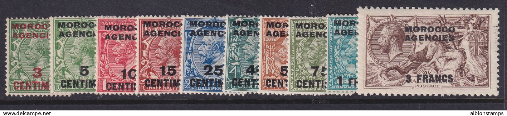 Morocco Agencies, (GB Offices), Scott 401-410 (SG 191-200), MLH/HR - Bureaux Au Maroc / Tanger (...-1958)