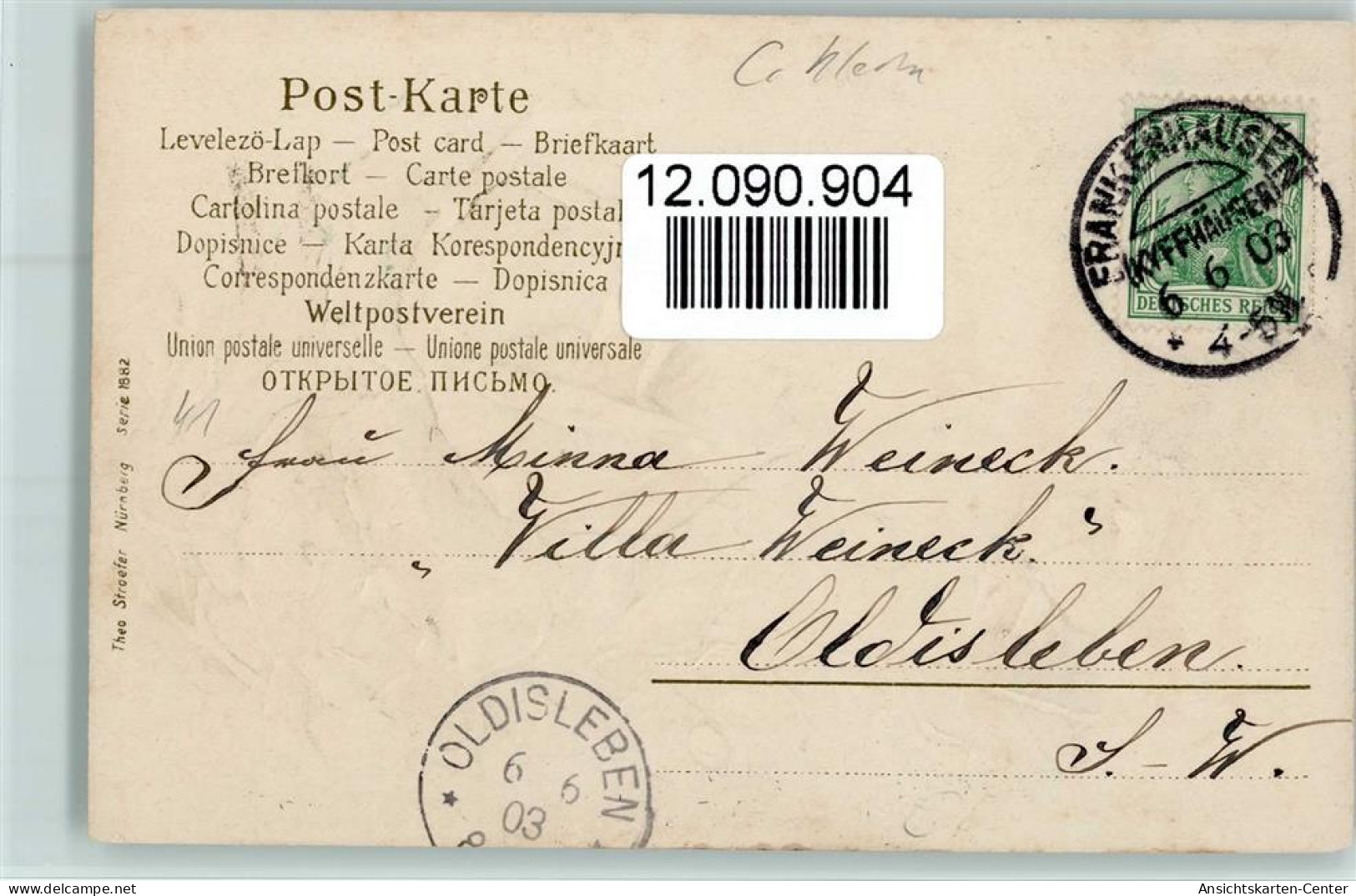 12090904 - Klein C. / C. Klein Gelbe Rosen 1903 AK - Klein, Catharina